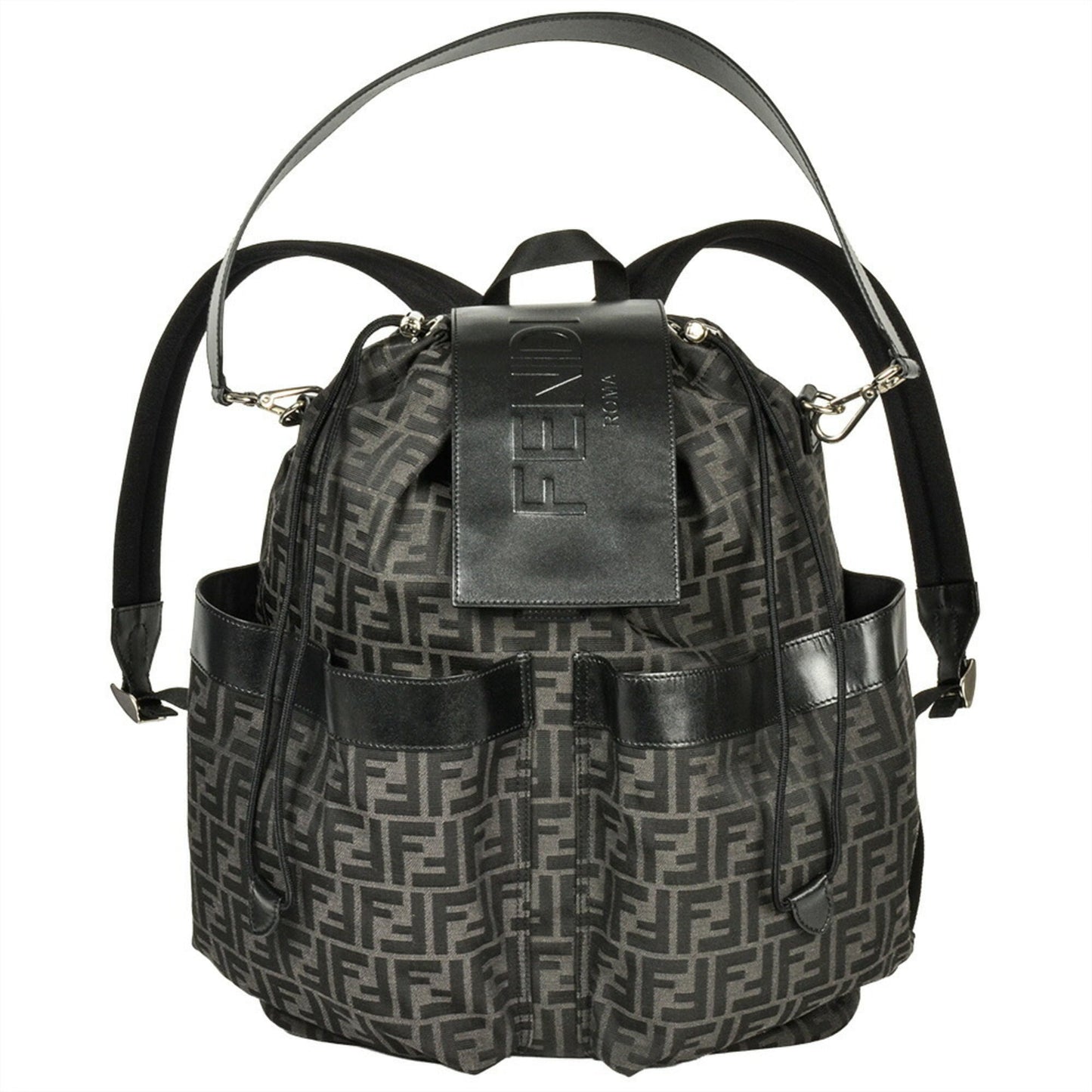 Fendi Strike Large Zucca Backpack 7VZ056AG0MF0NPN Black FF Jacquard