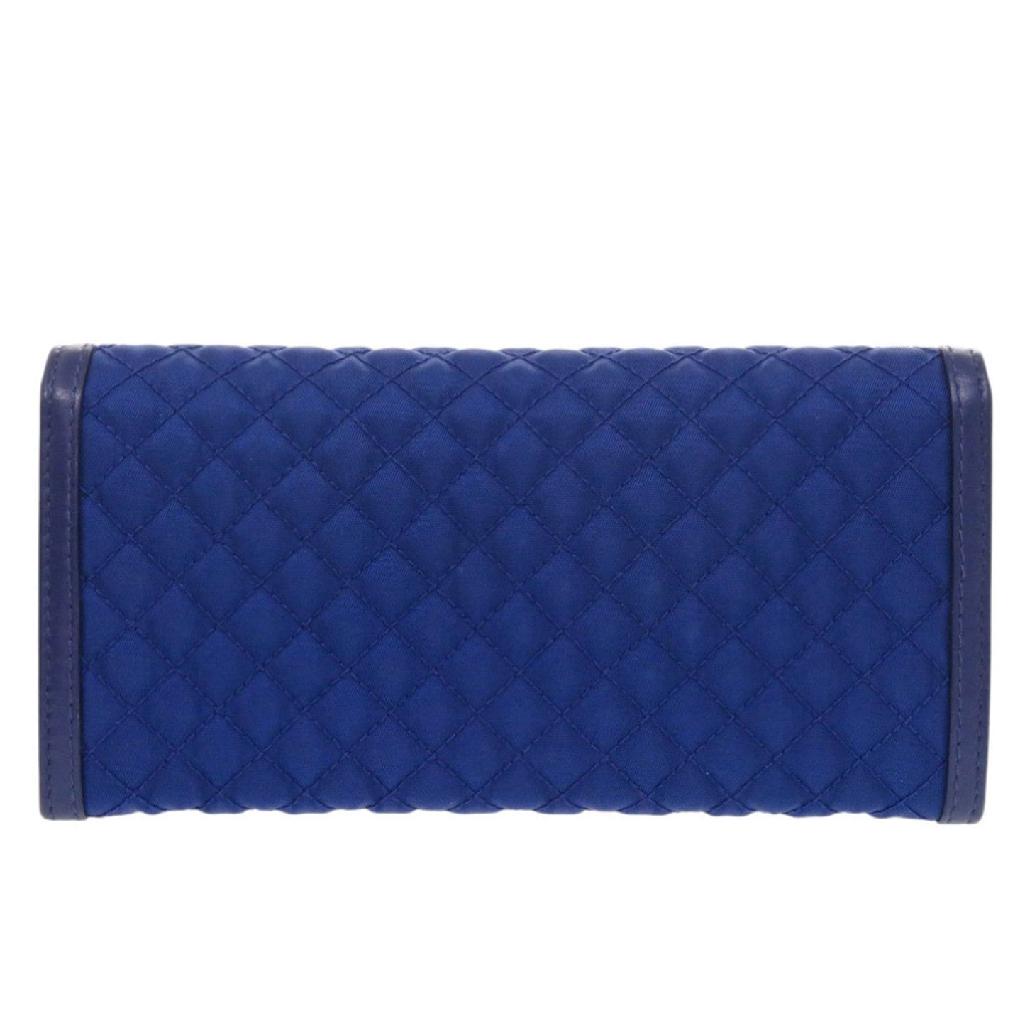 Like new Prada 1M1132 quilted nylon and leather blue long wallet, 0199 PRADA