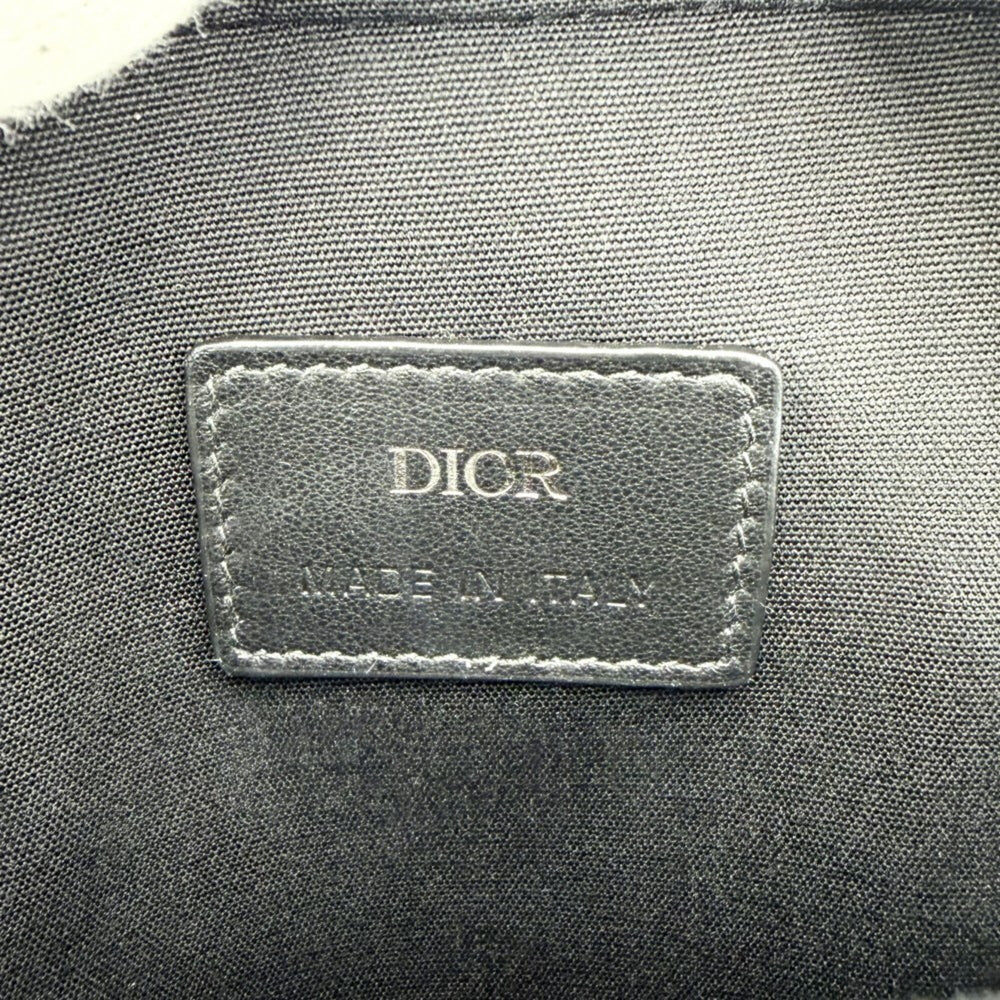 Christian Dior Men's Oblique Rider Micro Pouch Shoulder Bag, Mini Crossbody Canvas Leather, Navy, Silver Hardware — Like New