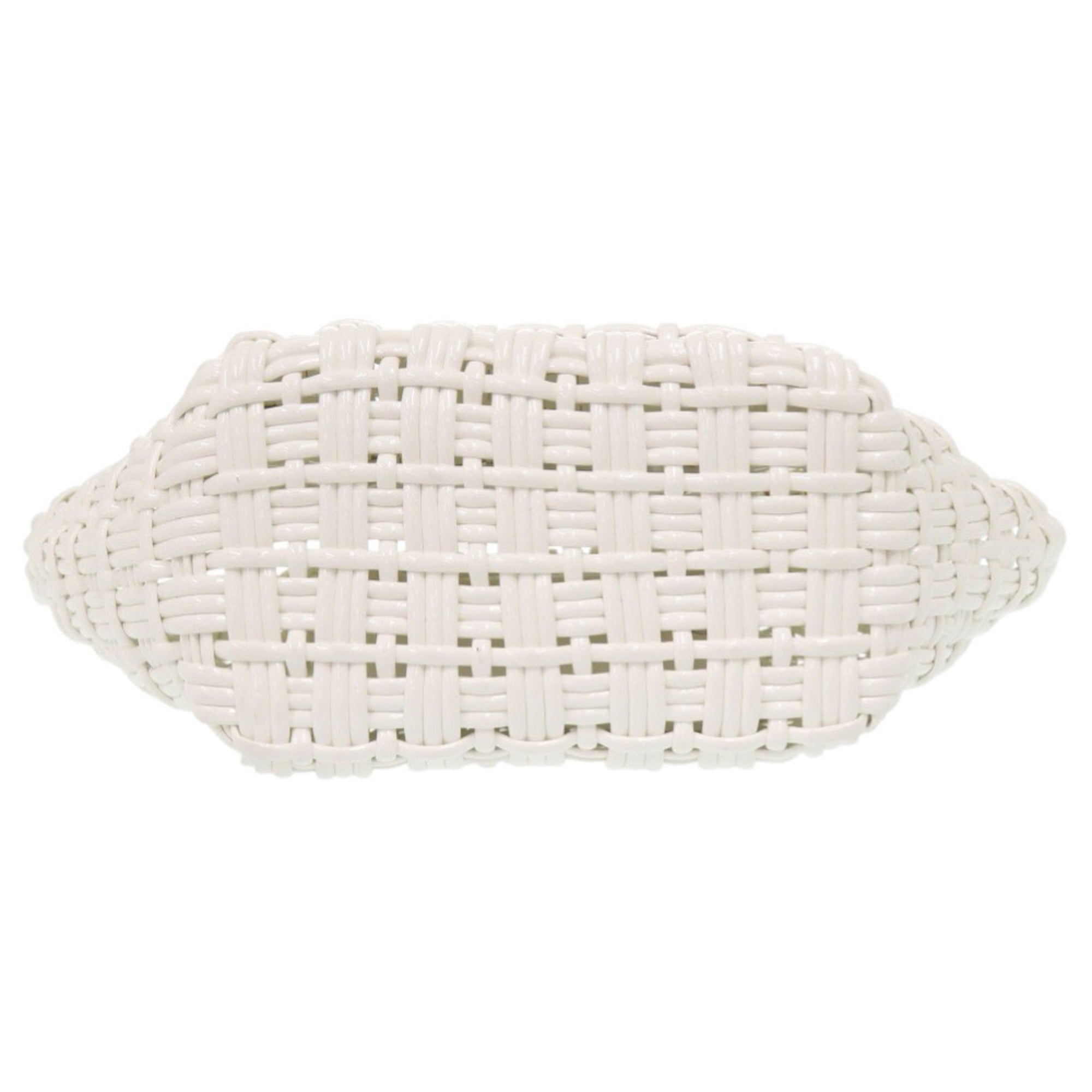 Excellent condition Balenciaga 2-way Bistro XS 671342 patent leather white handbag/basket bag, 1755BALENCIAGA