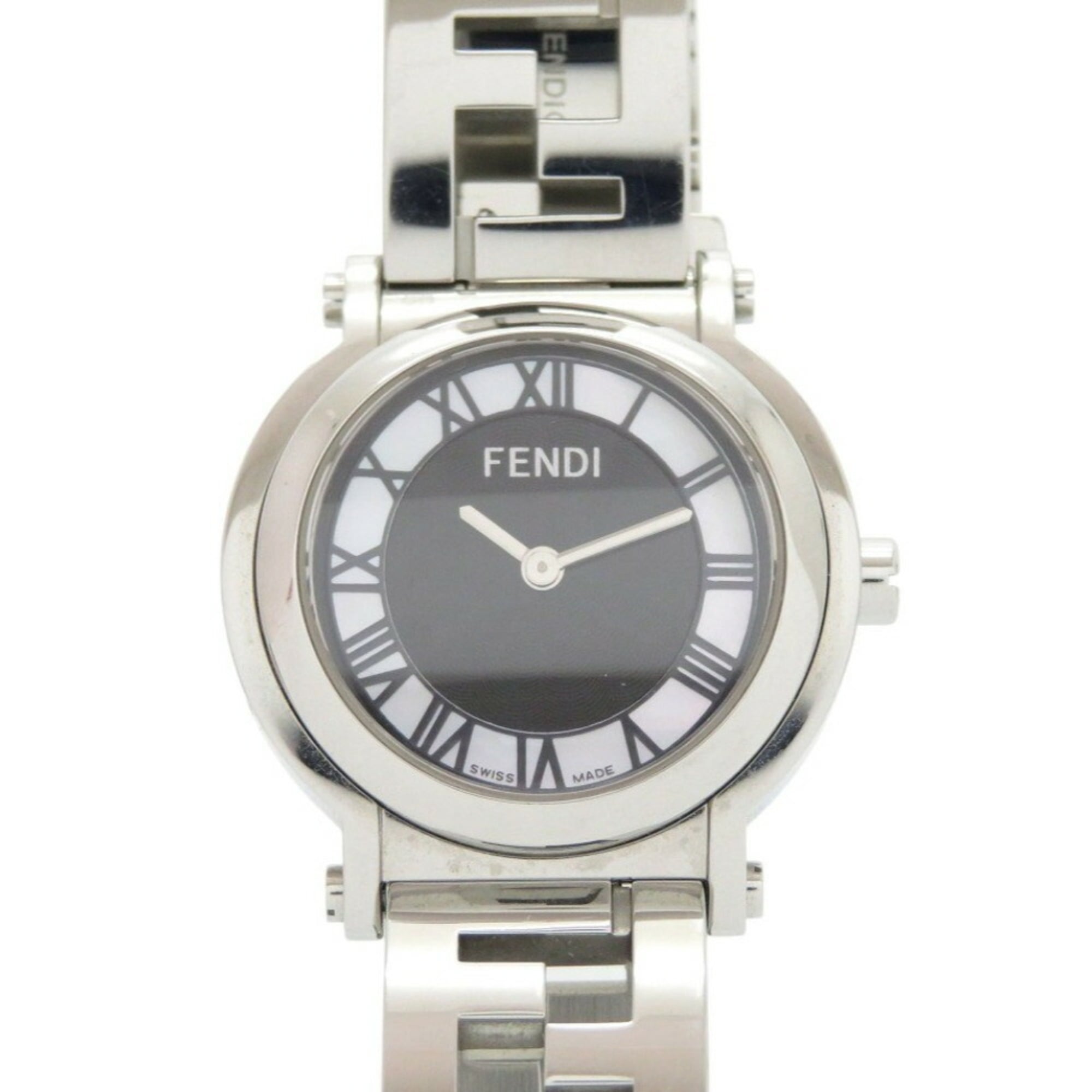 Fendi 6100L Caredro Shell Stainless Steel Black Quartz Watch with Dial 0556FENDI — Good