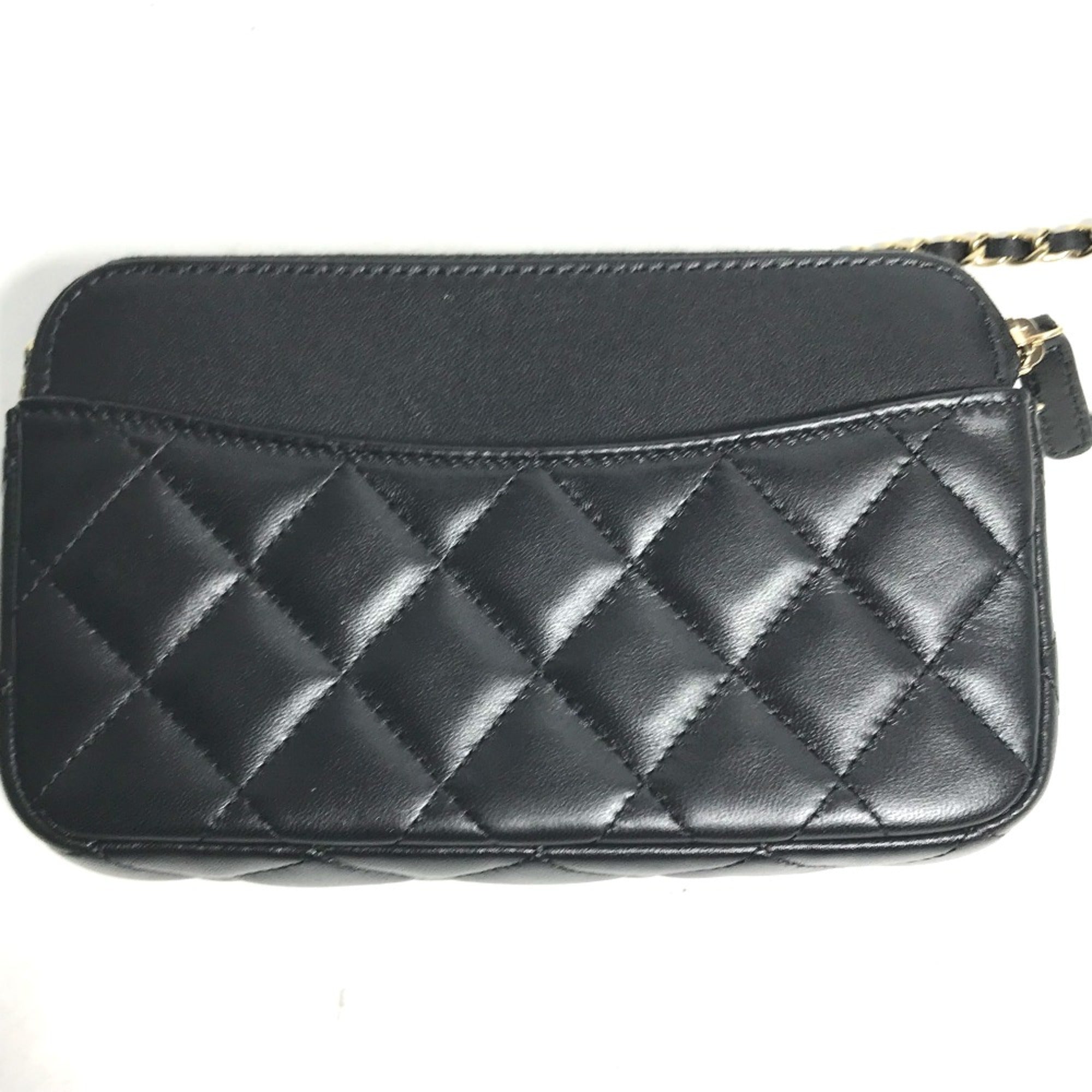 Chanel AP2096 CC Mark Phone Case Wallet CC Crossbody bag Long Wallet Shoulder Bag Black Gold — Like New