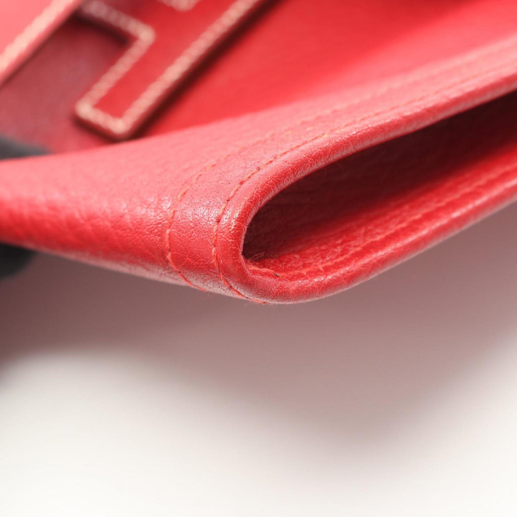 Hermes Hermès Jige PM Second Bag/Clutch Bag, Leather Fjord, Women's, Red
