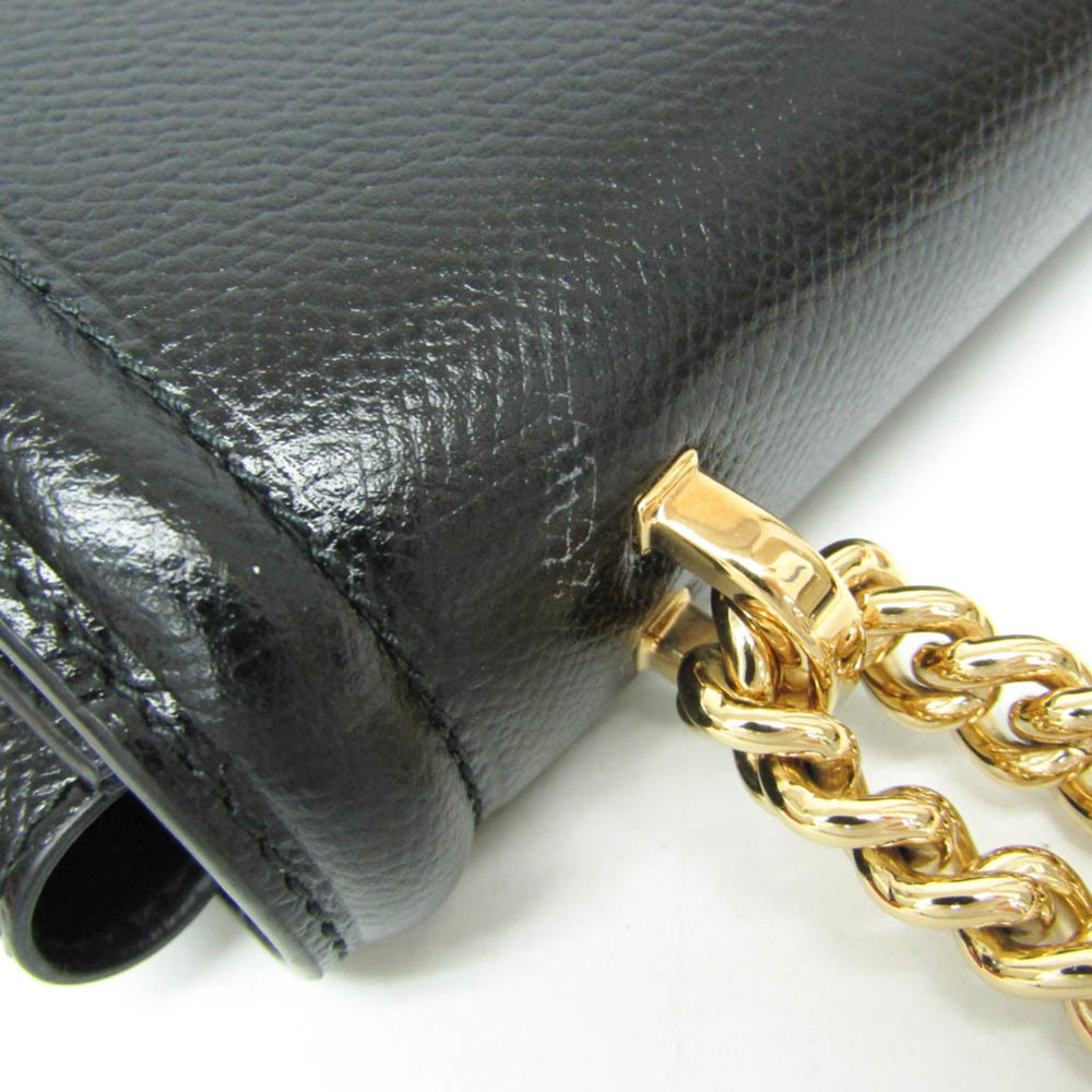 Salvatore Ferragamo Vara AU-21G462 Women's Leather Shoulder Bag Black — Like New