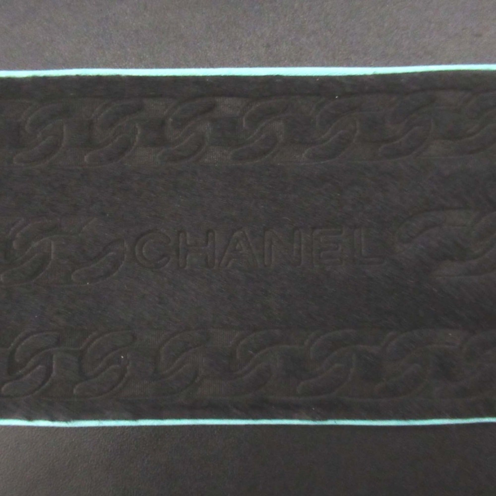 01A CHANEL Harako Leather Wide Bangle Bracelet, Black x Blue, Women's — Like New