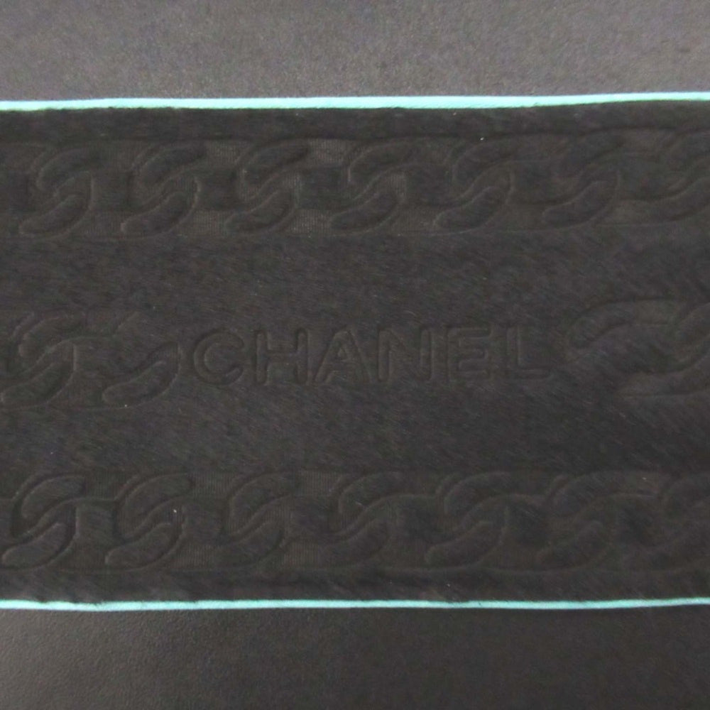 01A CHANEL Harako Leather Wide Bangle Bracelet, Black x Blue, Women's — Like New