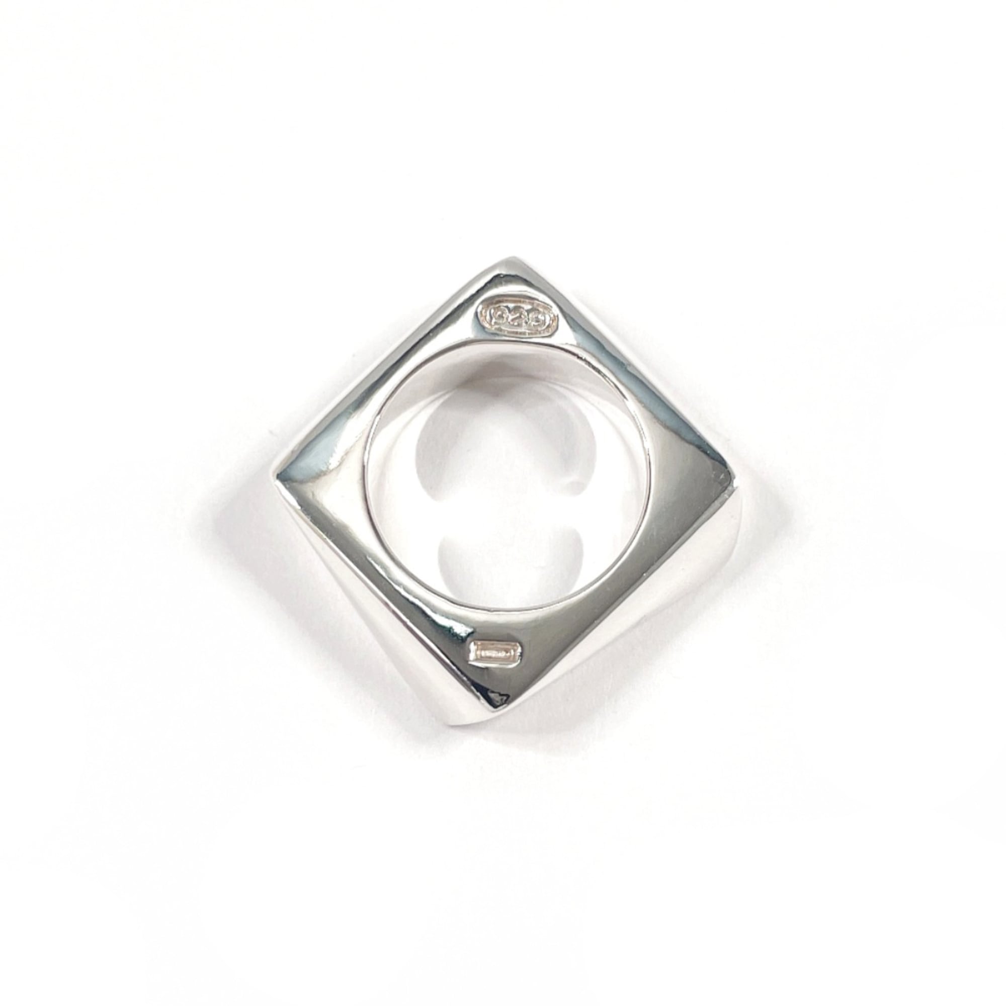 Salvatore Ferragamo Square Ring, Sterling Silver 925, Size 9, Silver, Women's — Like New