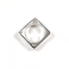 Salvatore Ferragamo Square Ring, Sterling Silver 925, Size 9, Silver, Women's — Like New