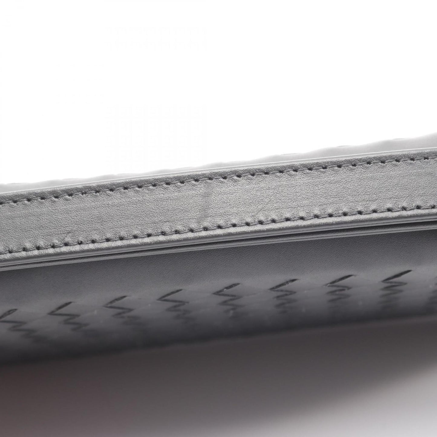 Bottega Veneta Intrecciato Leather Round Long Wallet for Men, Gray