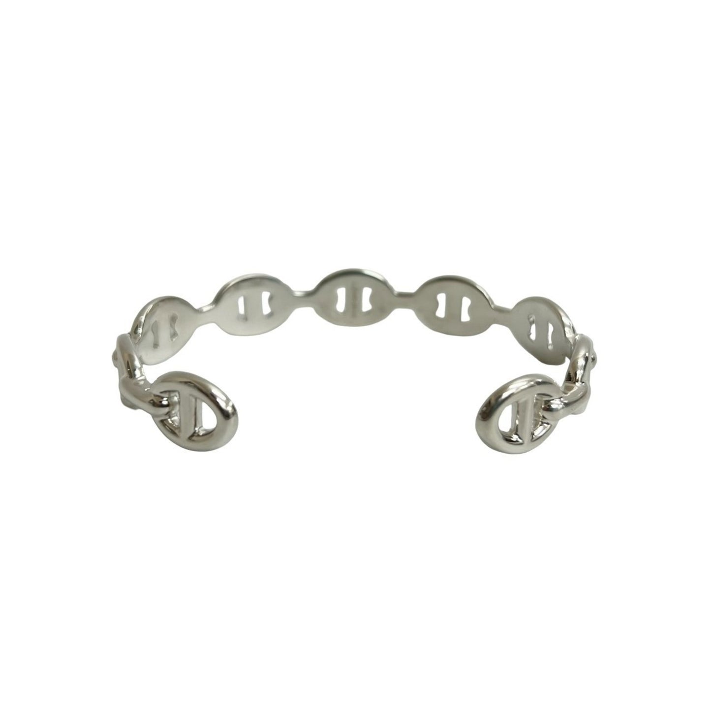 HERMES Chaine d'Ancre Enchaine Bangle, 925 Sterling Silver, Men's and Women's, 68848