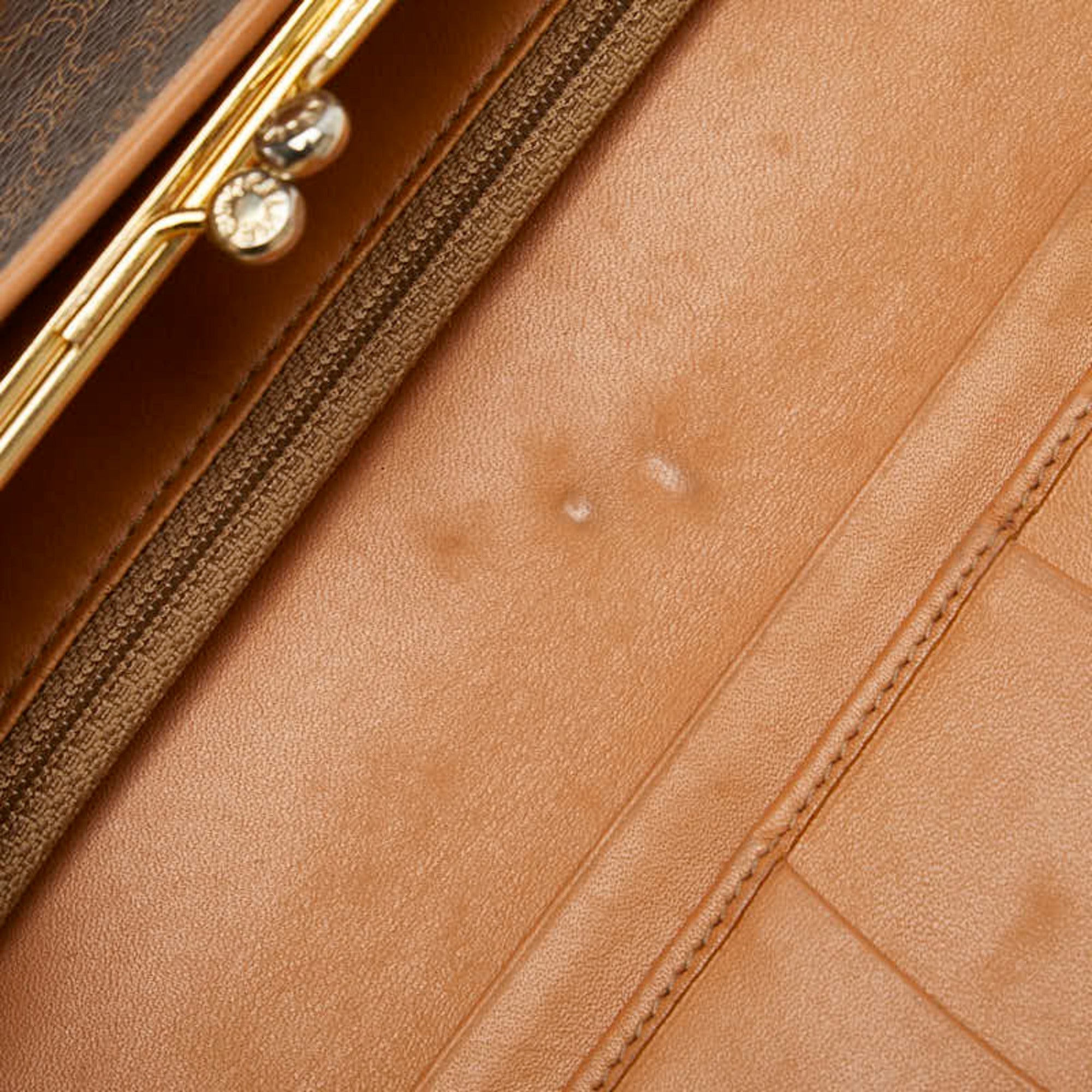 Celine Macadam Long Wallet Brown Leather Women's CELINE