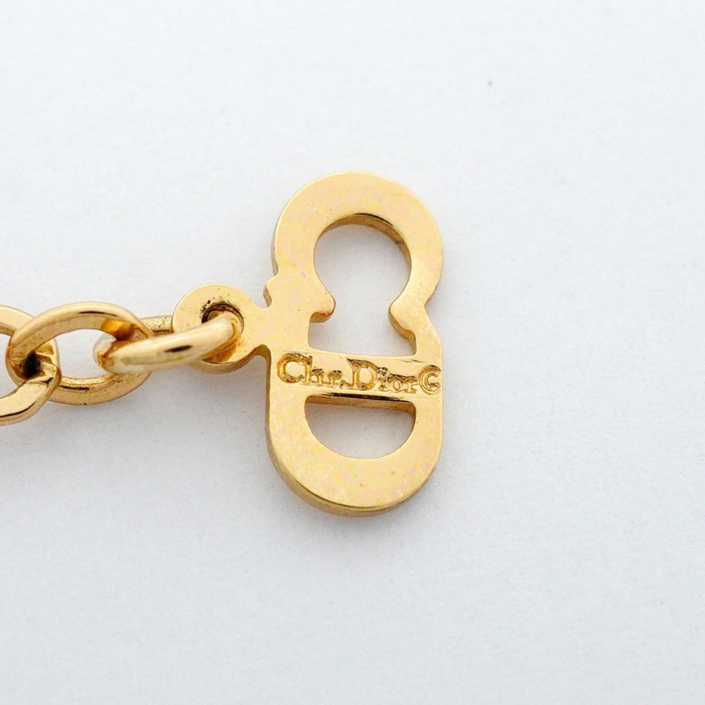 Christian Dior Necklace Circle GP Plated Gold for Women