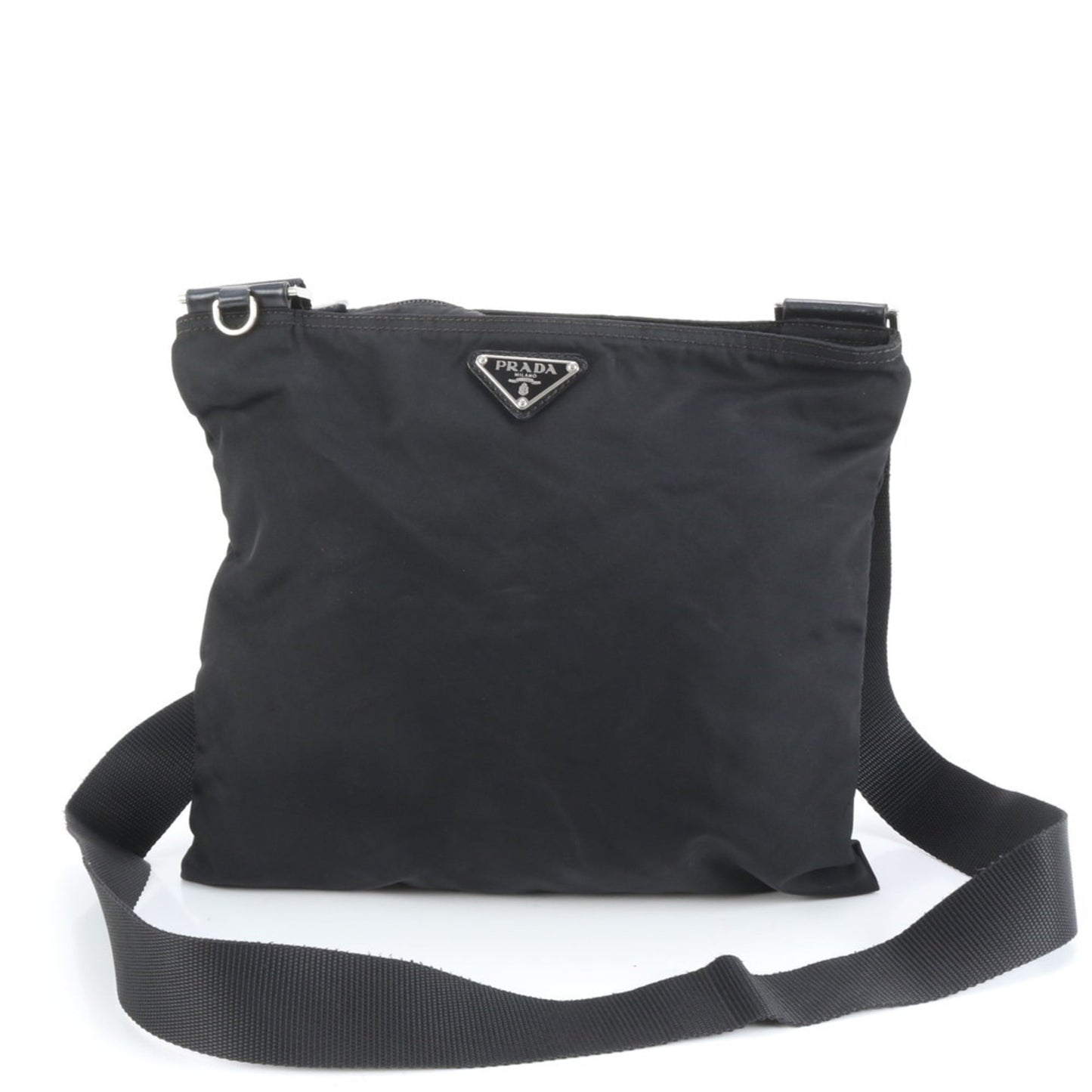 Prada Tessuto Nylon Triangle Logo Leather Shoulder Messenger Bag for Men