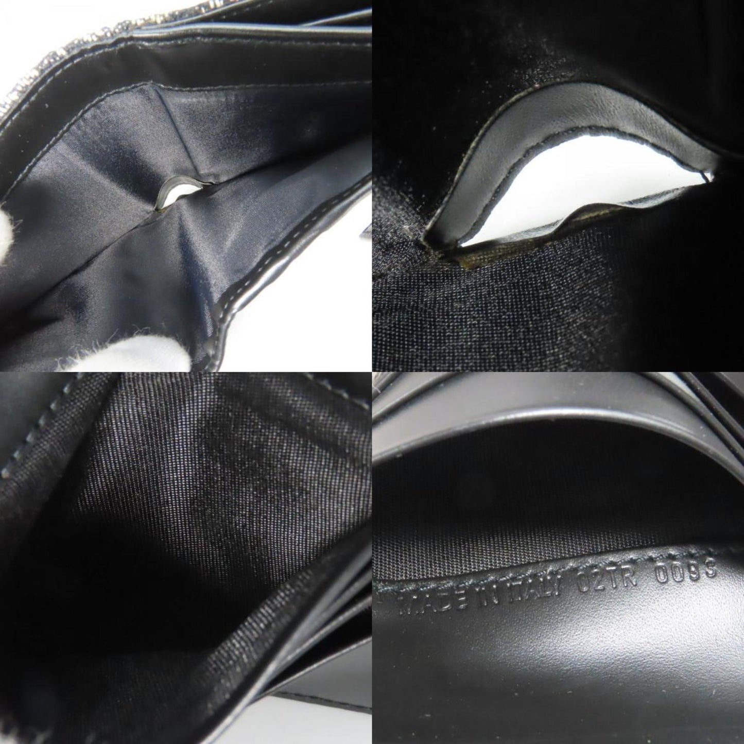 Christian Dior Bi-fold Wallet Trotter Canvas Black W Compact Women's