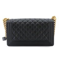 Chanel Boy Chain Shoulder Handbag, Caviar Leather, Black, A67086, Gold Hardware, BOY CHANEL Bag — Like New