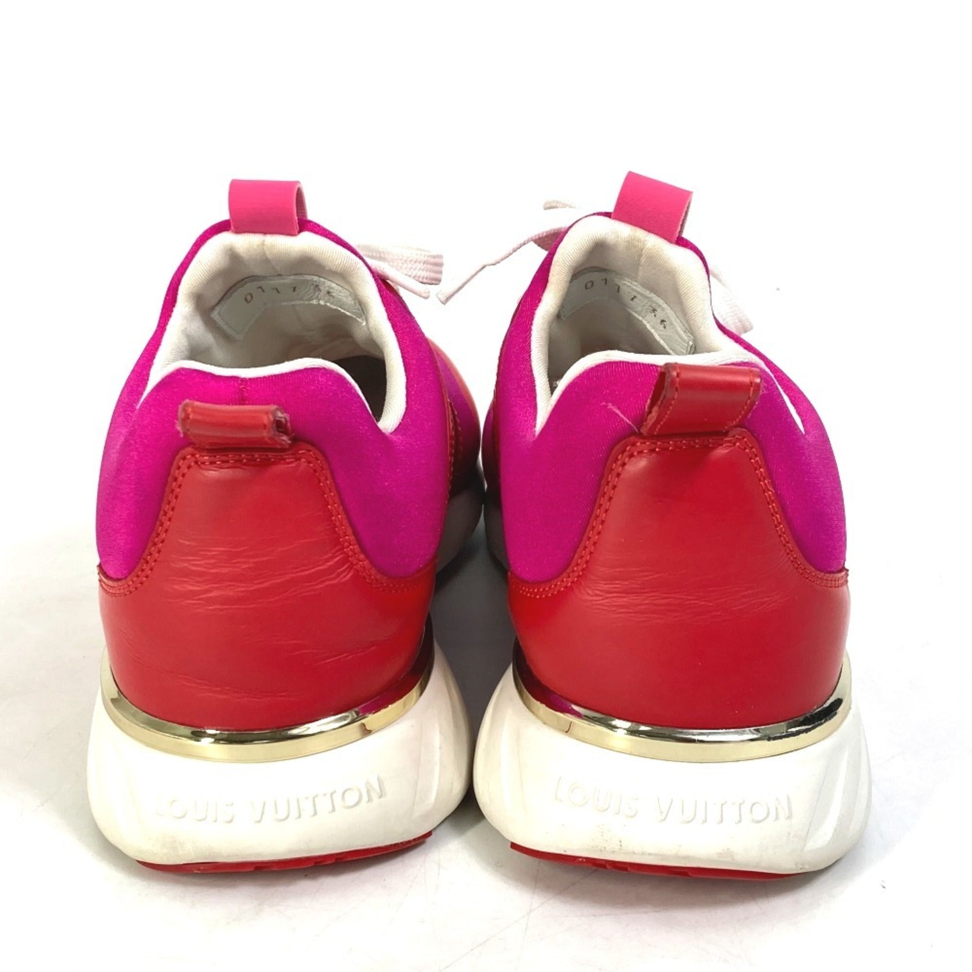 LOUIS VUITTON Two-tone Logo Sneakers with Laces, Nylon, Women's, Pink