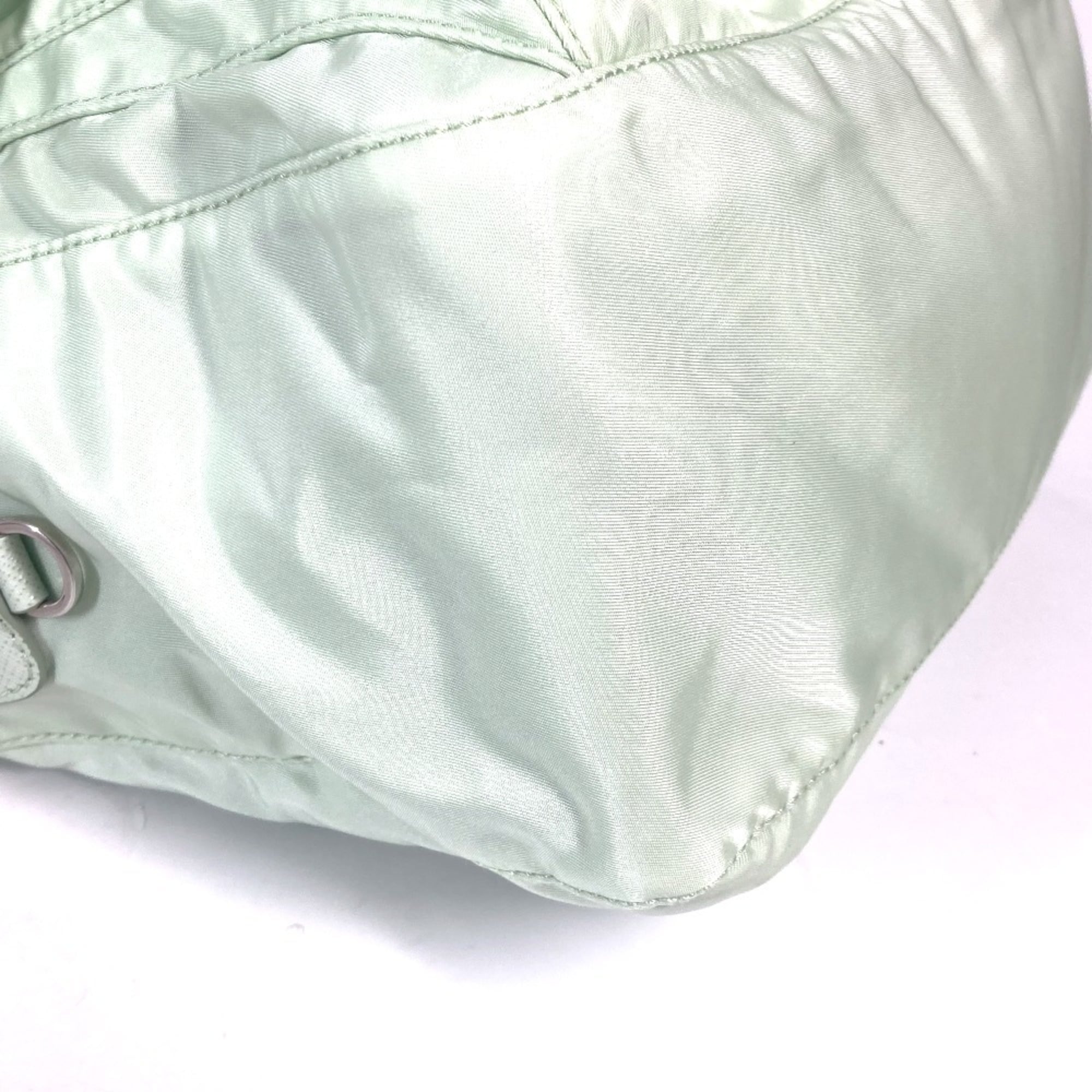 PRADA 1BD953 Triangle Plate Re-Nylon Shoulder Bag Nylon Women's ACQUA Aqua Green E-240920-15 — Like New