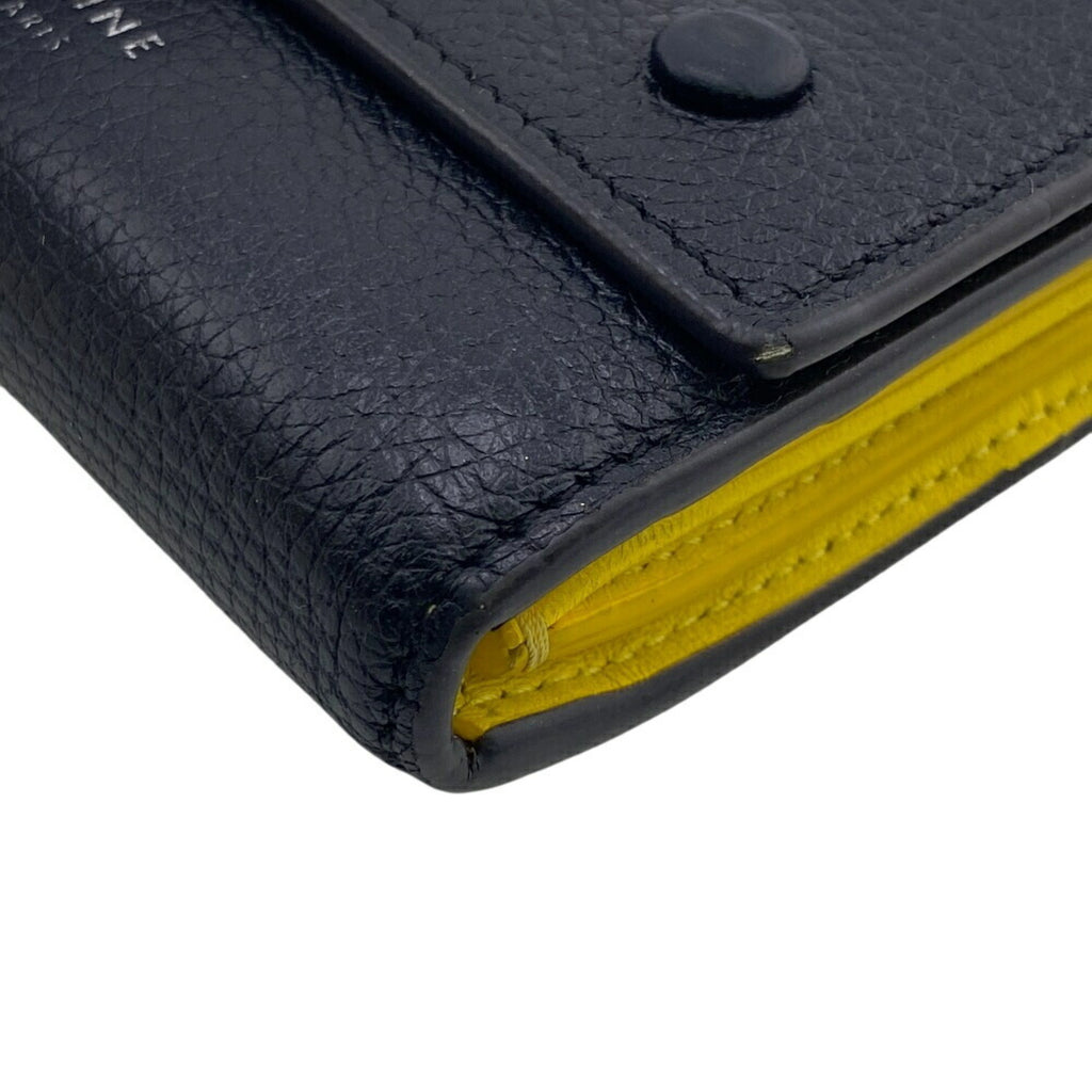 CELINE U-IE-0168 Folded Multi-function Trifold Wallet Black Unisex