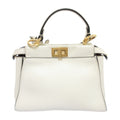 FENDI Peekaboo Mini Handbag/Shoulder Bag, Off-White, Women's