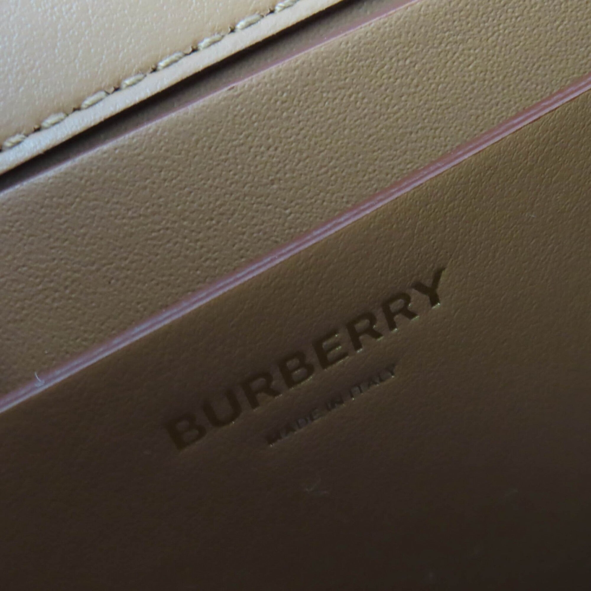 BURBERRY Grace logo leather shoulder bag, brown, with dust made in Italy, women's — Like New