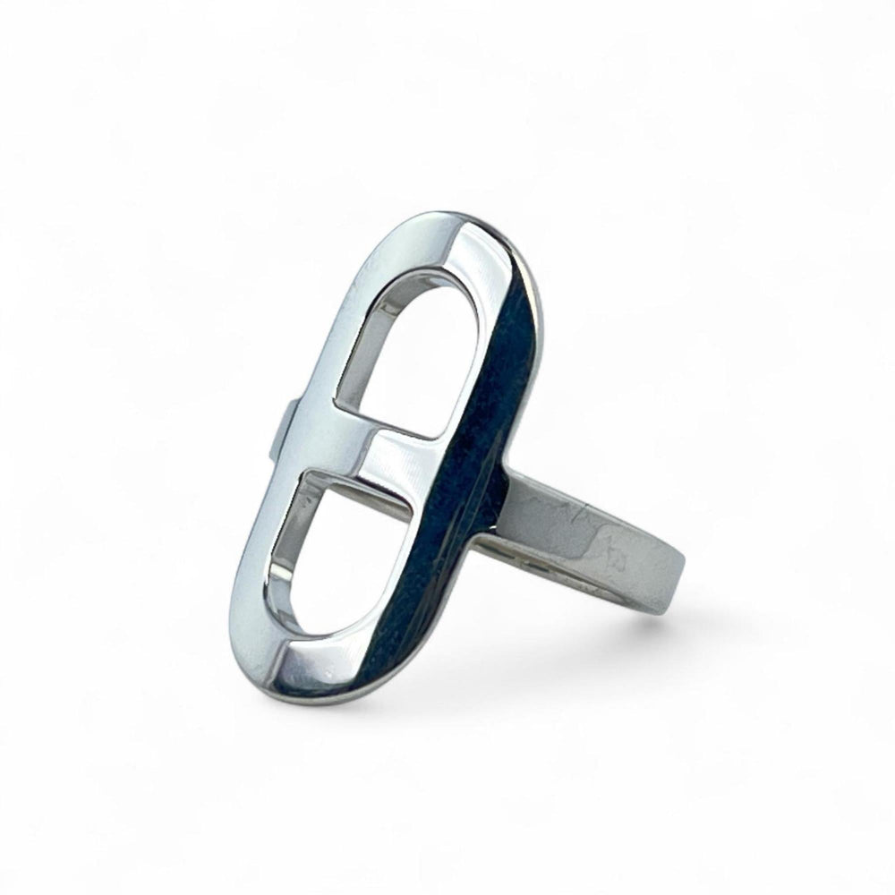 HERMES Ever Chaine d'Ancre PM SV925 Silver Ring, Size 48, Made in France, Weight 5.428g, Women's — Like New