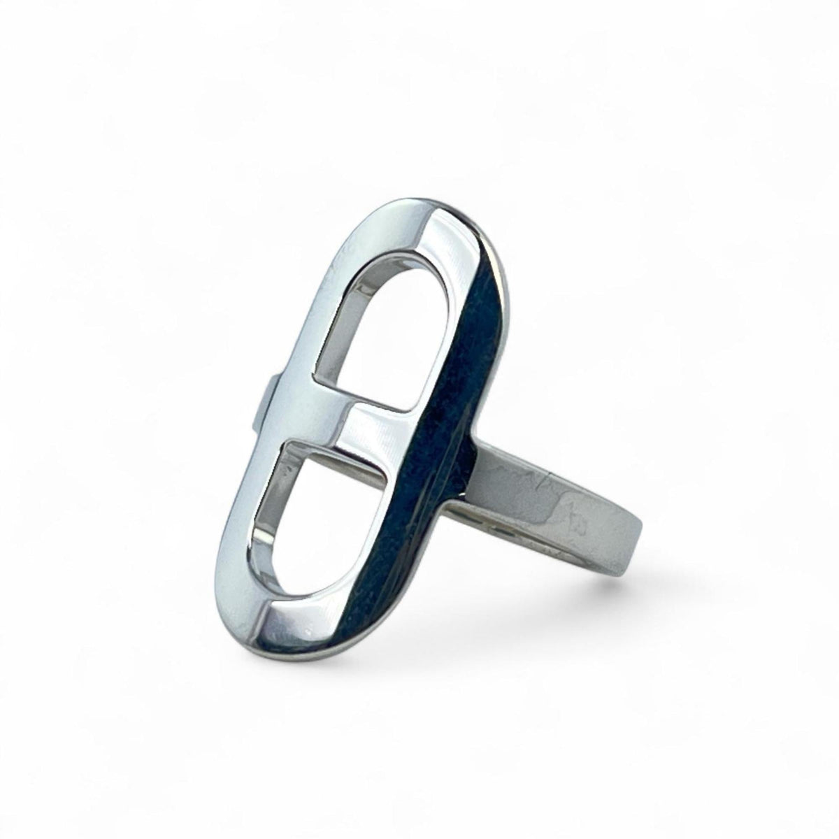 HERMES Ever Chaine d'Ancre PM SV925 Silver Ring, Size 48, Made in France, Weight 5.428g, Women's — Like New