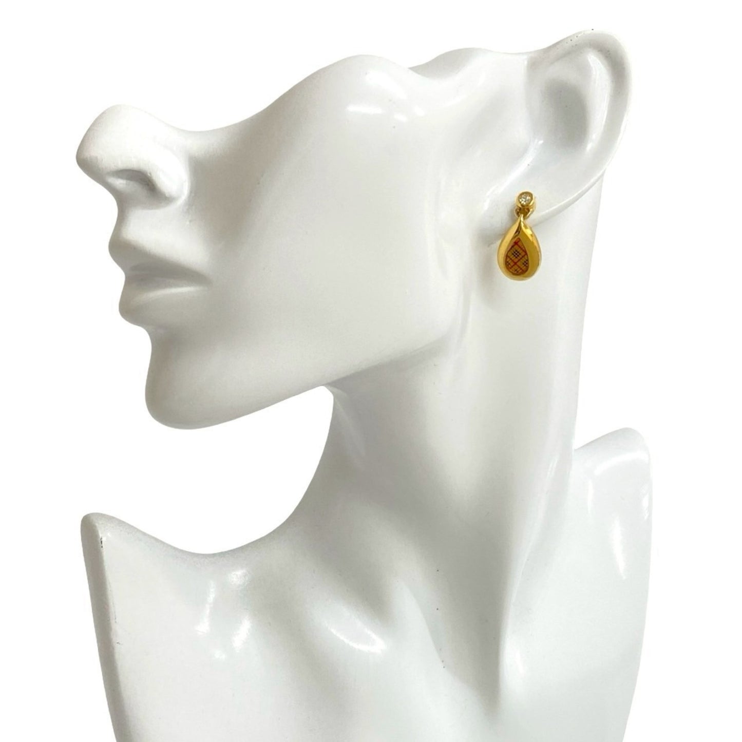 Burberry's Nova Check earrings, women's, yellow, 52655