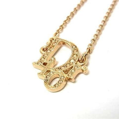 Christian Dior Gold Metal Rhinestone Necklace for Women — Like New