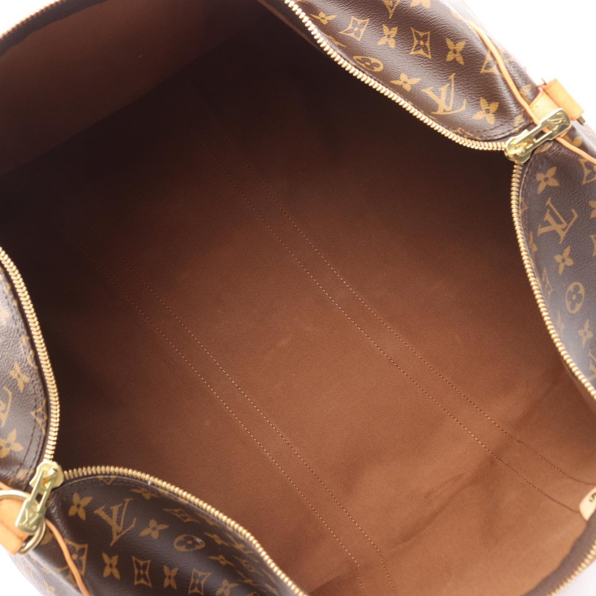 Louis Vuitton Keepall Bandouliere 55 Boston Bag, Coated Canvas and Leather, Monogram, Men's Women's, Brown, M41414
