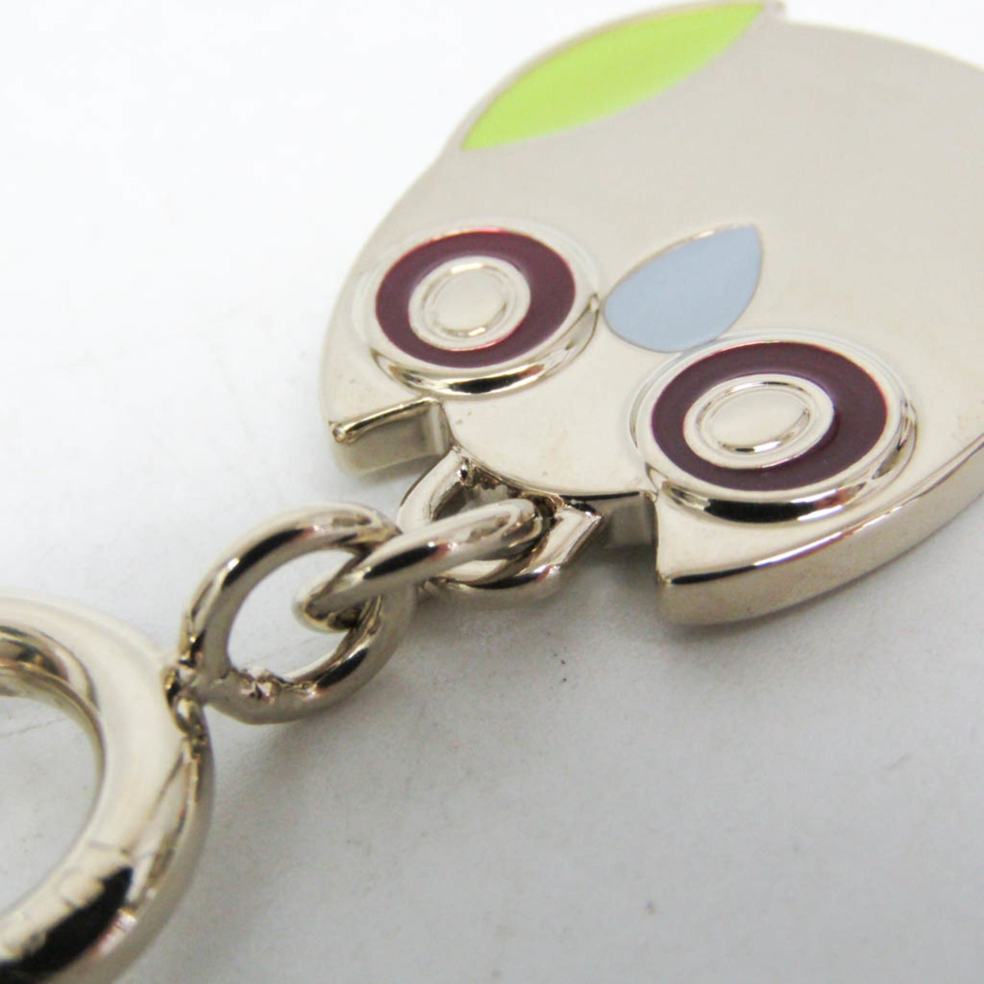 Gucci Metal Keyring Charm Silver,Light Green Owl charm — Like New