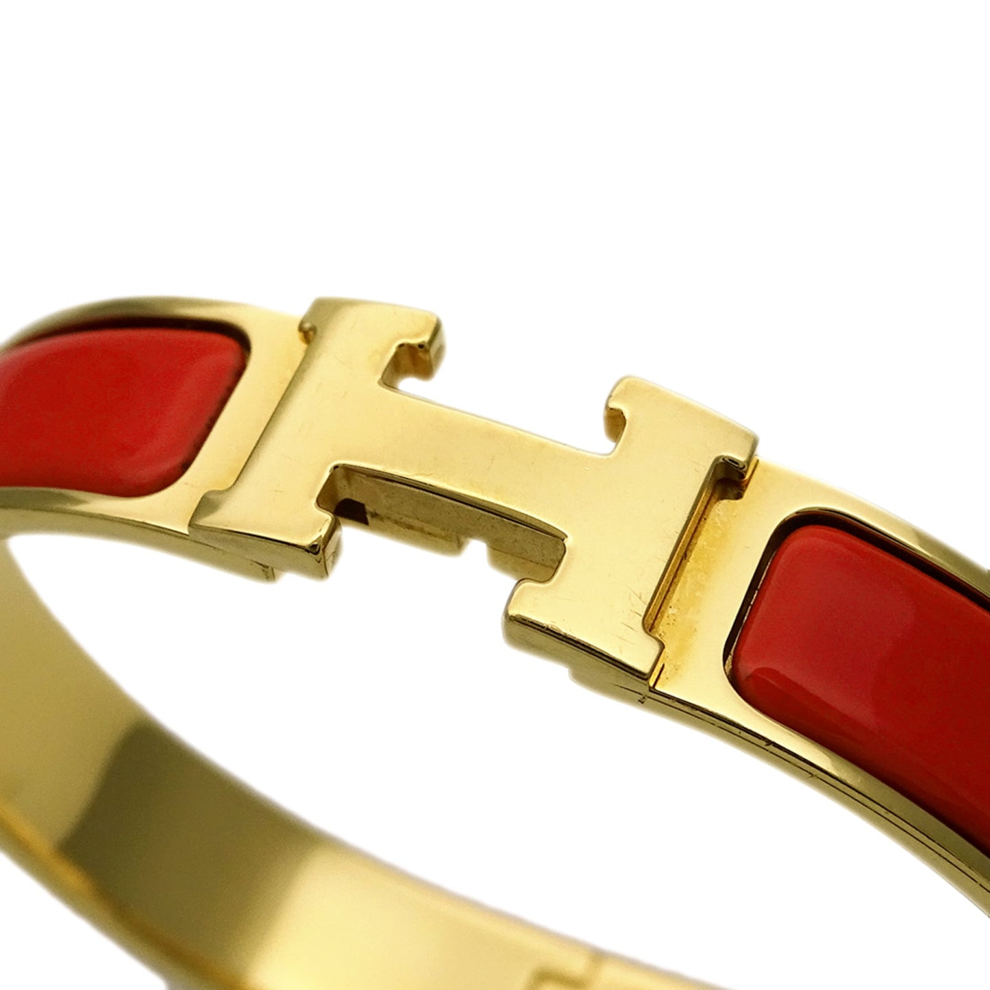 Hermes Hermès Click H PM Bangle Bracelet for Men and Women in Orange Gold