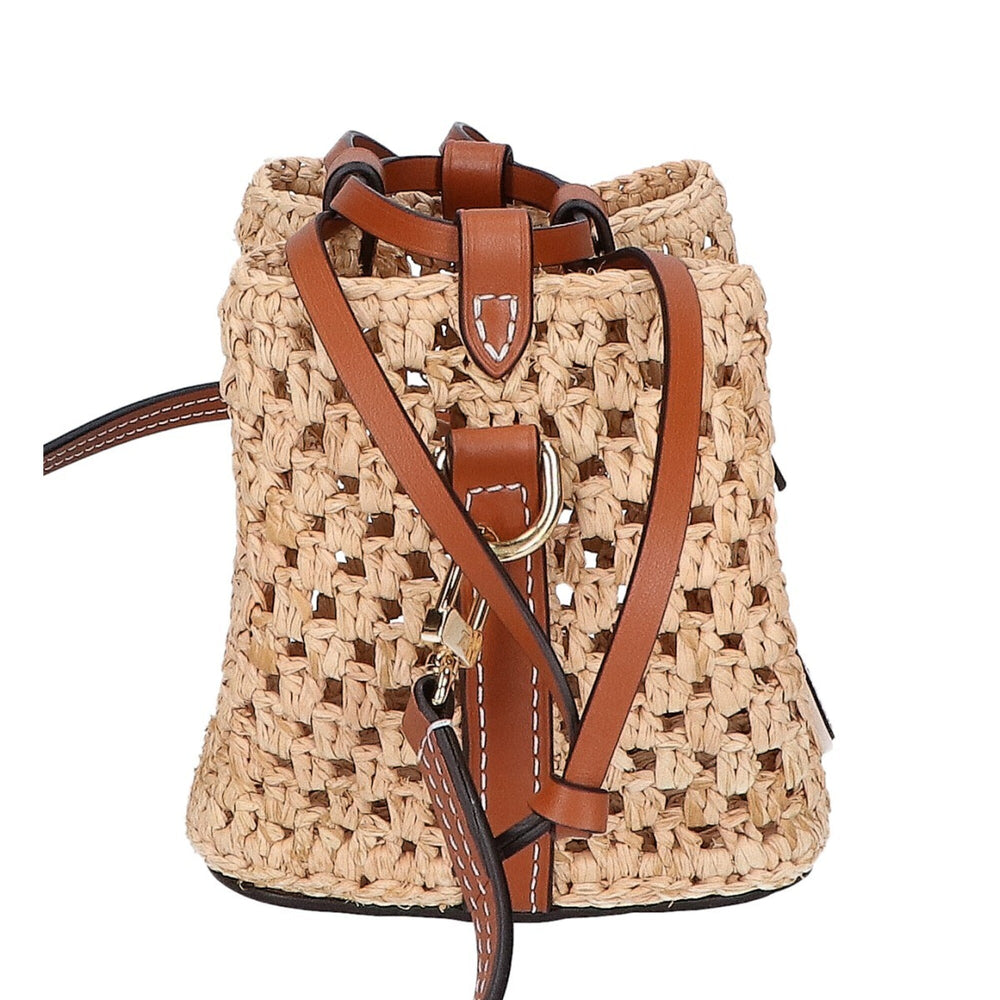 LOUIS VUITTON M83521 Raffia Noé Purse 2-Way Drawstring Shoulder Bag, Natural x Tan, Gold Hardware, Women's — Like New