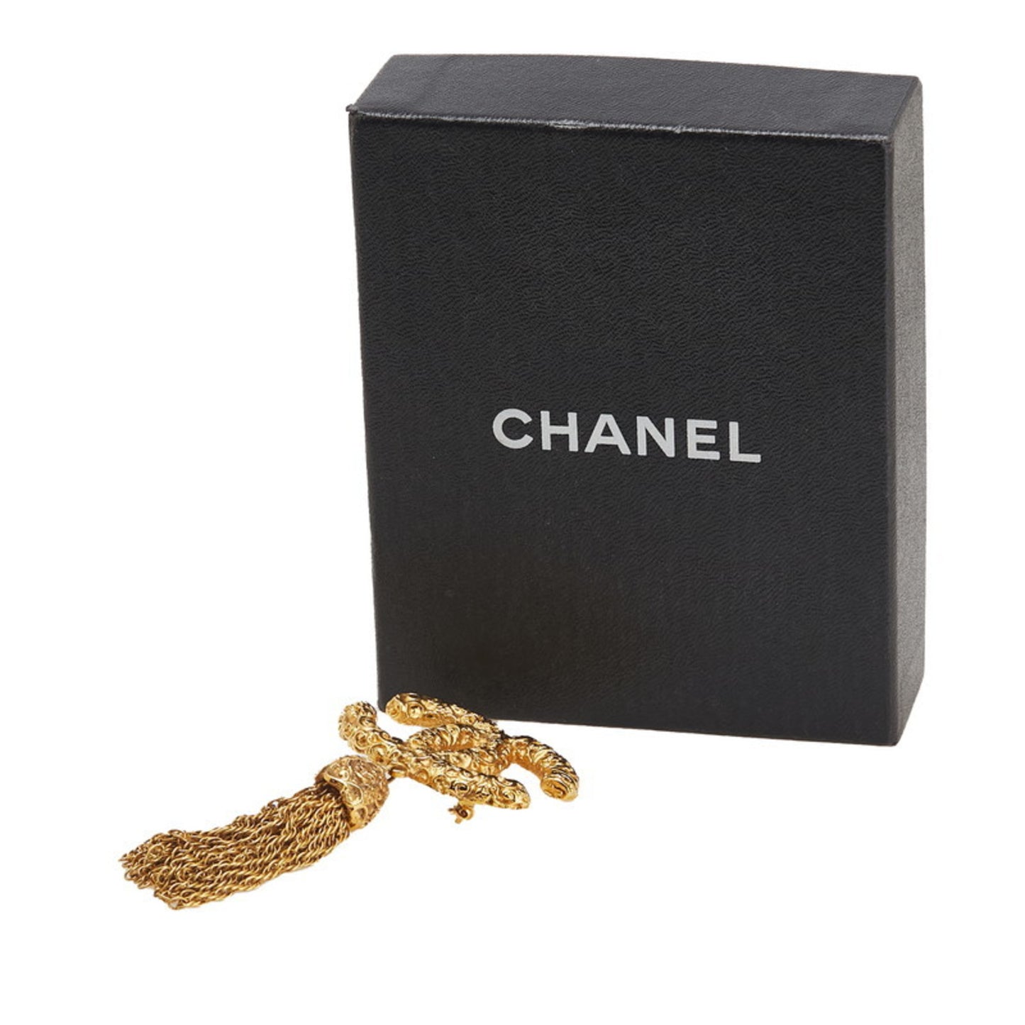 Vintage Chanel Coco Mark Lava Tassel Brooch, Gold Plated, Women's