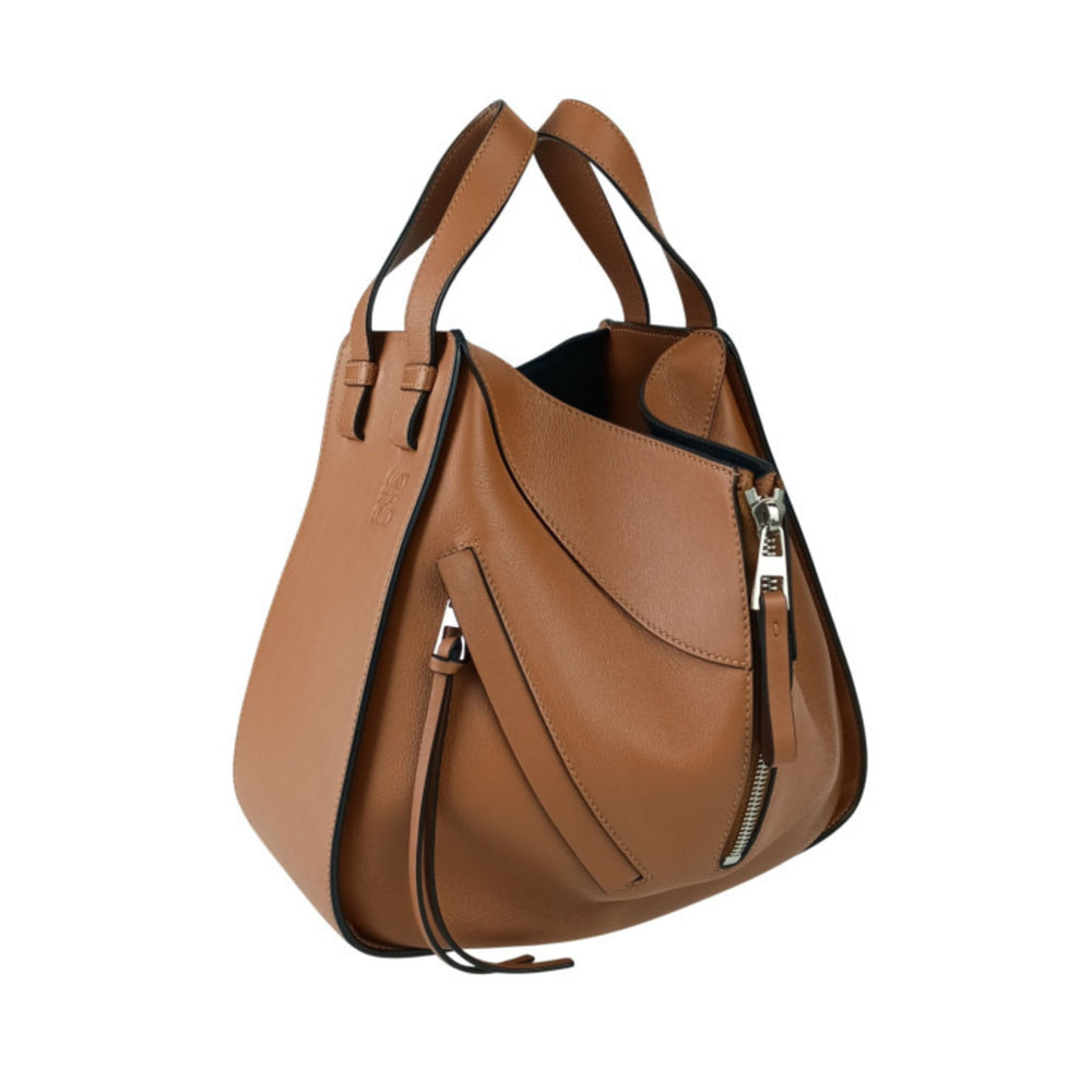 LOEWE Hammock Small Handbag 387.30.S35 TAN (Brown) Classic Calfskin Women's Shoulder Bag — Like New