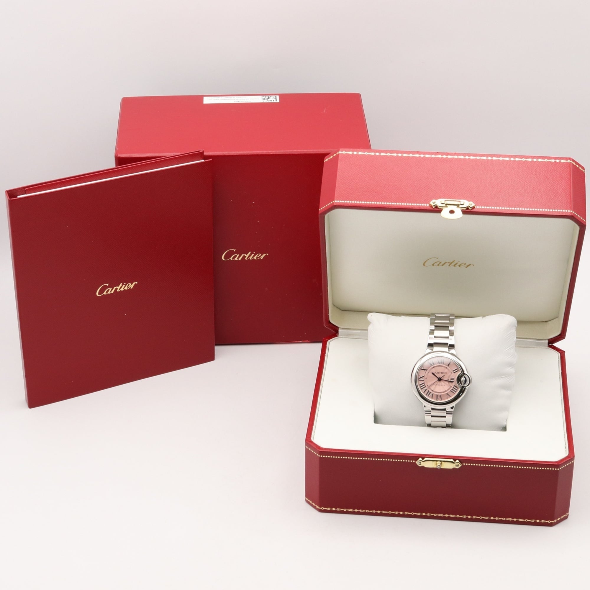 Cartier Ballon Bleu 33mm Watch, Stainless Steel, Ladies, Pink Tone, W6920100 — Very Good