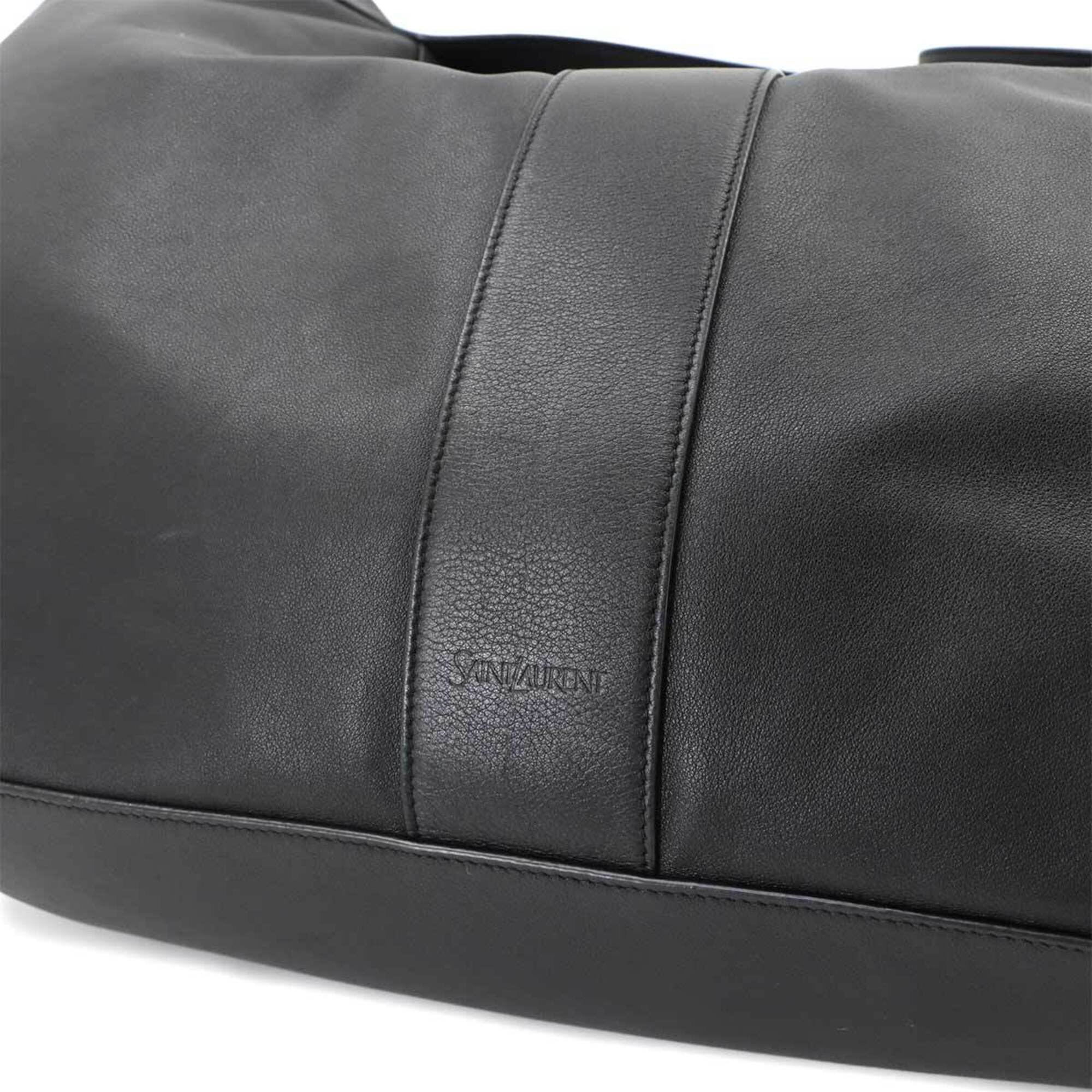 Saint Laurent Y Large Tote Handbag, Leather, Black, 820672, Silver Hardware — Like New