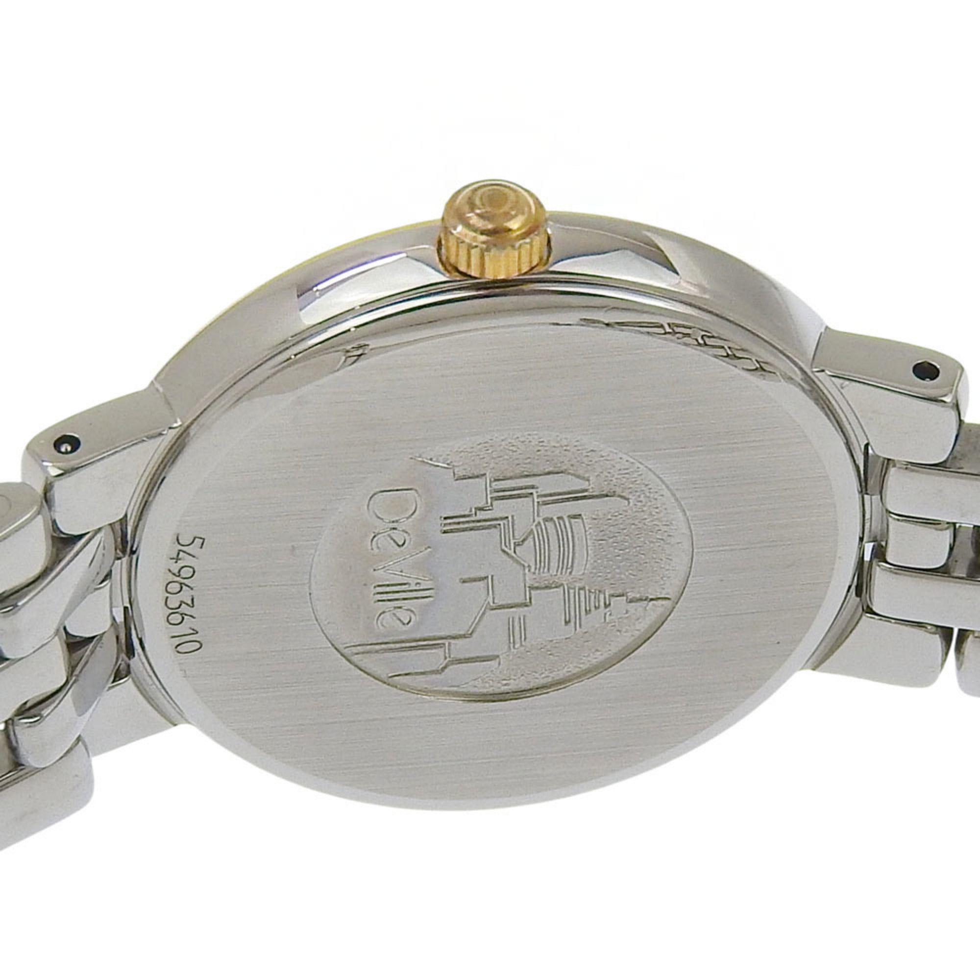 Omega De Ville 7261.83 Stainless Steel Watch, 1993 Model, Quartz, Analog, Black Dial, Ladies' Watch — Good
