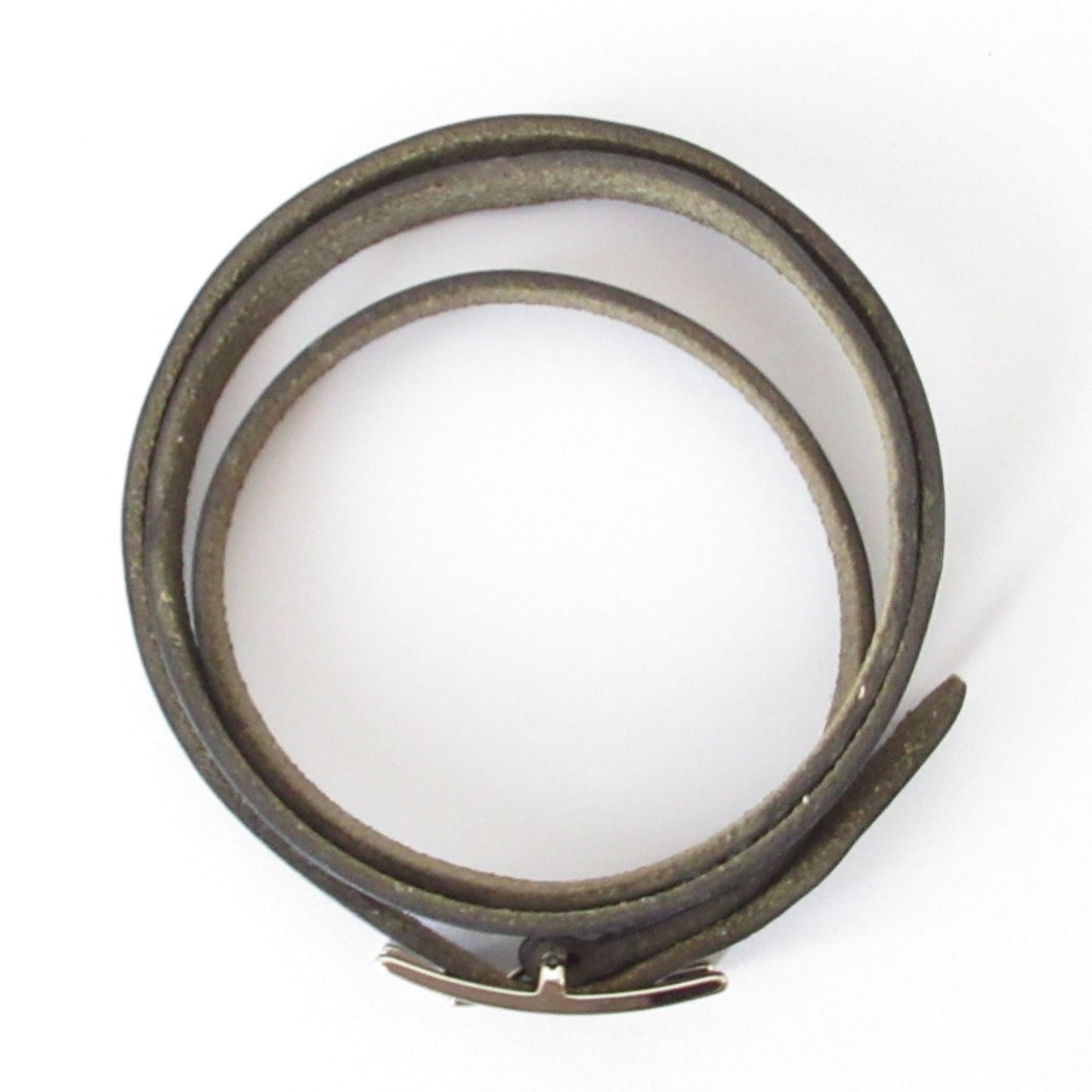 HERMES Api 3 Double Tour 2-Strand Bracelet in Black Box Calf Leather with Silver Hardware for Women