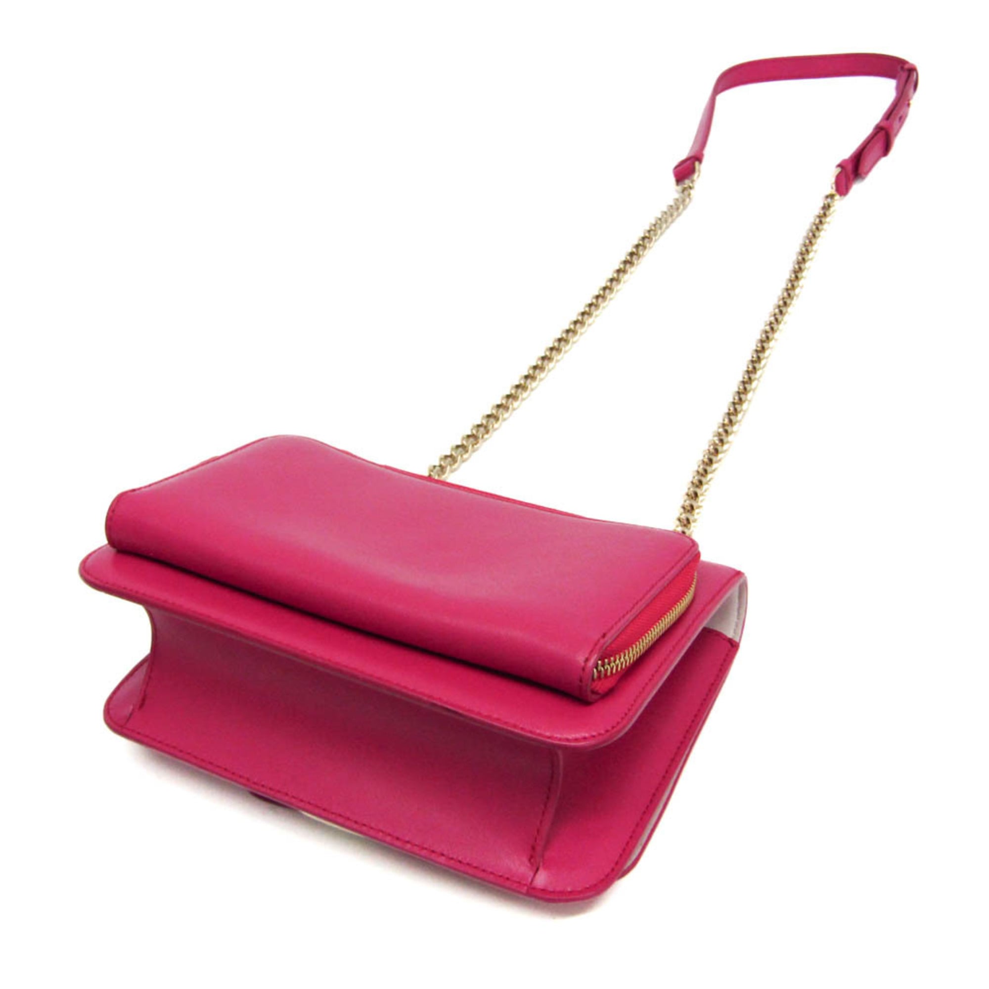 Salvatore Ferragamo Vara Ribbon New Bianco FZ-21 G 877 Women's Leather Shoulder Bag Pink