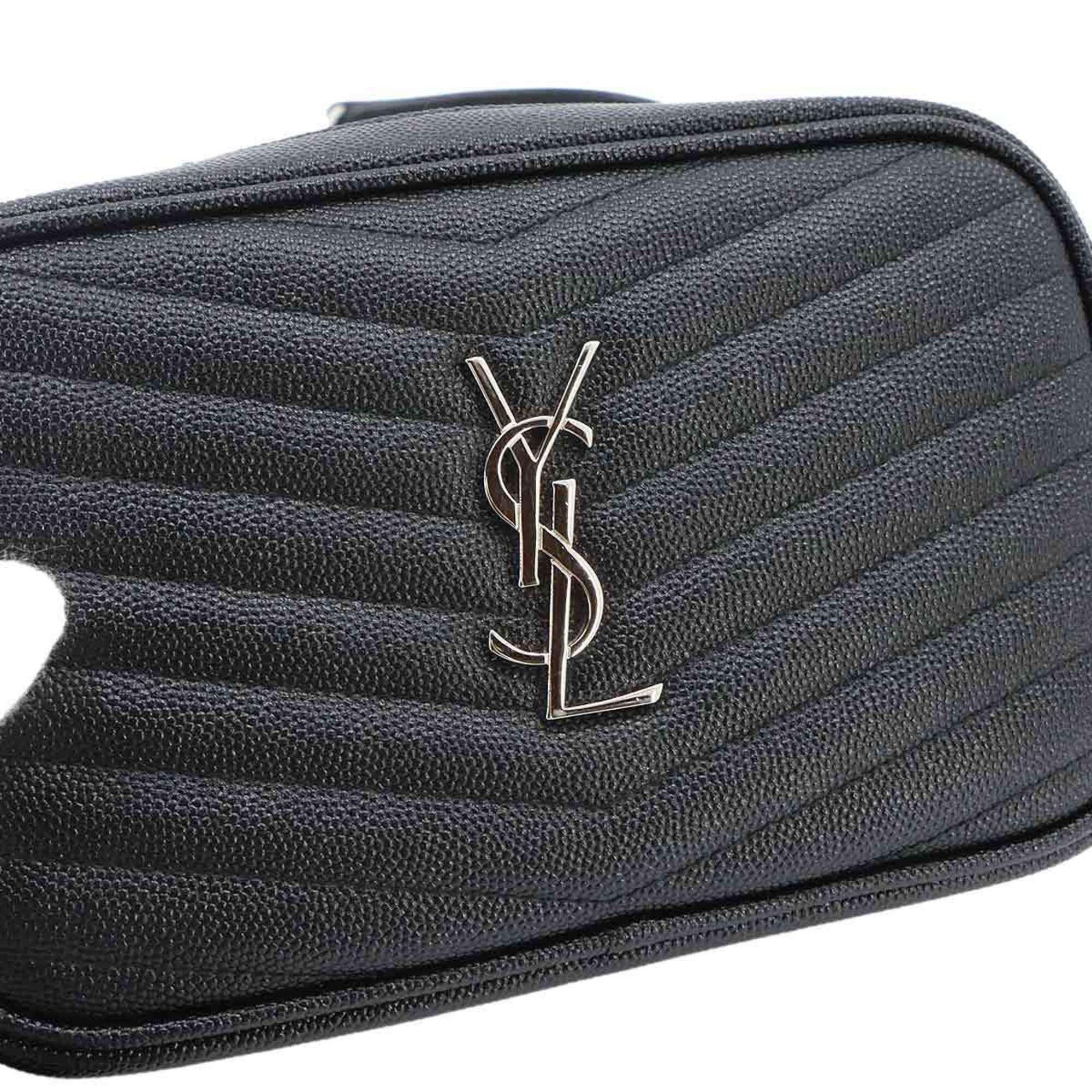Saint Laurent Lou Chain Shoulder Handbag, Leather, Black, 612579 — New - Store Return