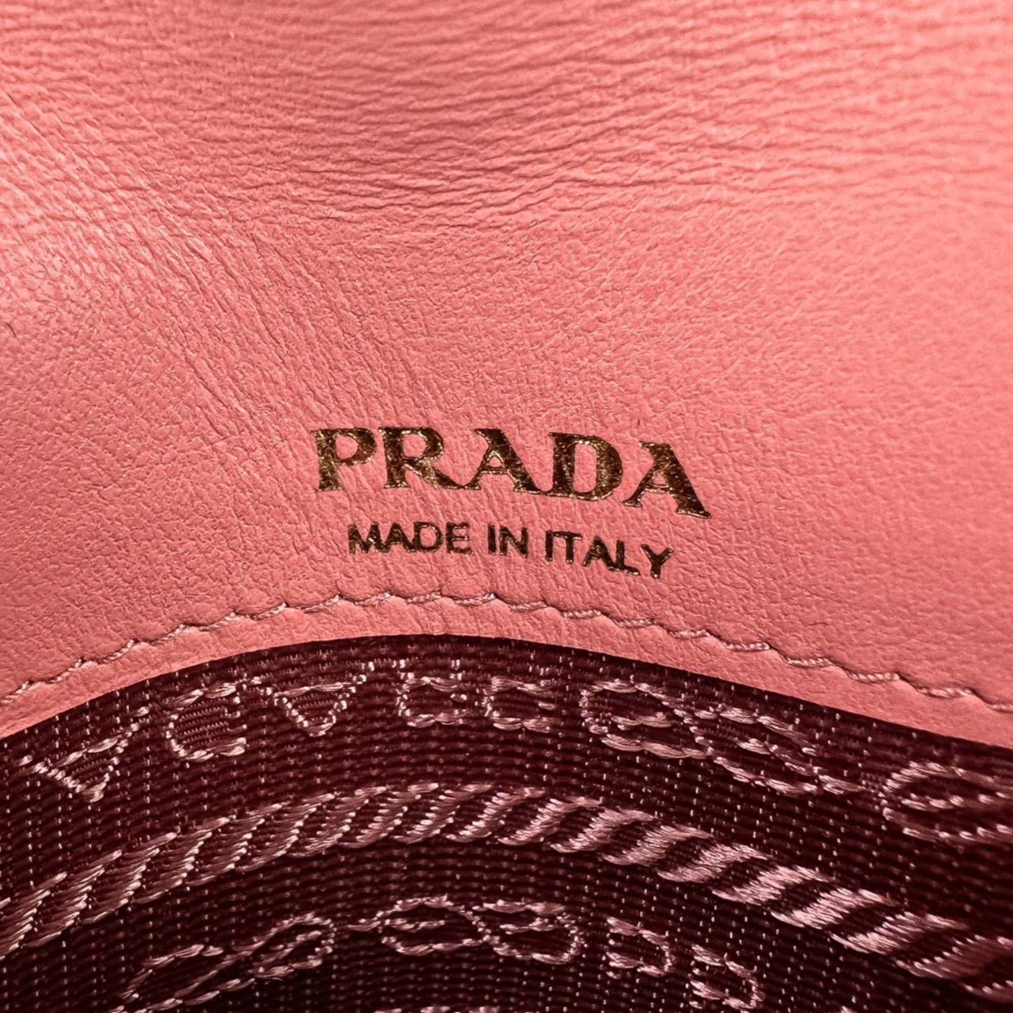 PRADA Saffiano Leather Chain Shoulder Bag/Pochette 1BP050 Pink Women's — Like New