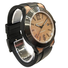 Bulgari Diagono Magnesium Watch, Total Weight 71g, Rubber Strap, Automatic Movement, Brown Dial, DG41SMC — Good