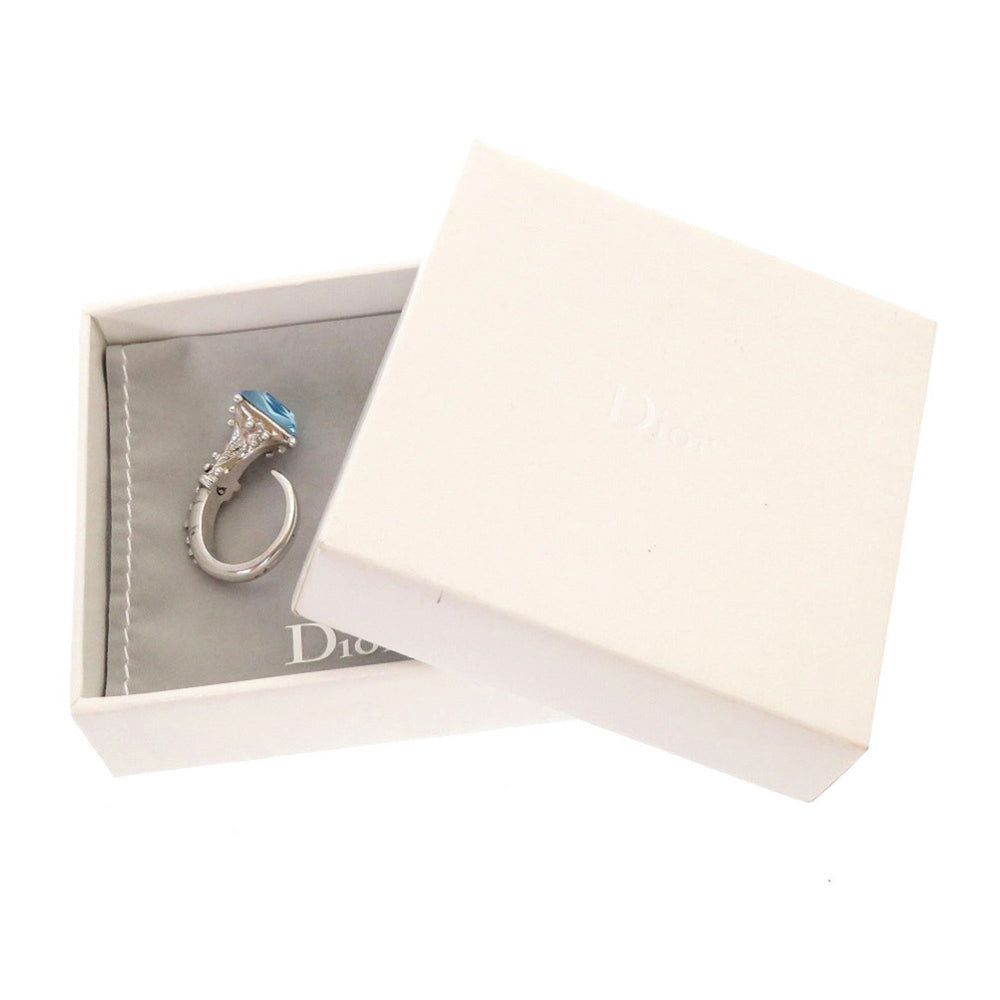 Christian Dior Like new Dior Blue Stone Metal Silver Ring 0141 — Like New