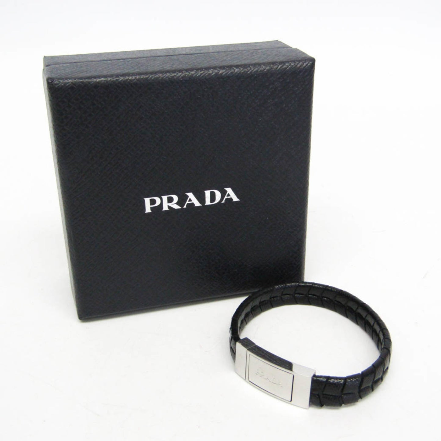 Prada SAFFIANO 2IB150 Leather Bangle Black