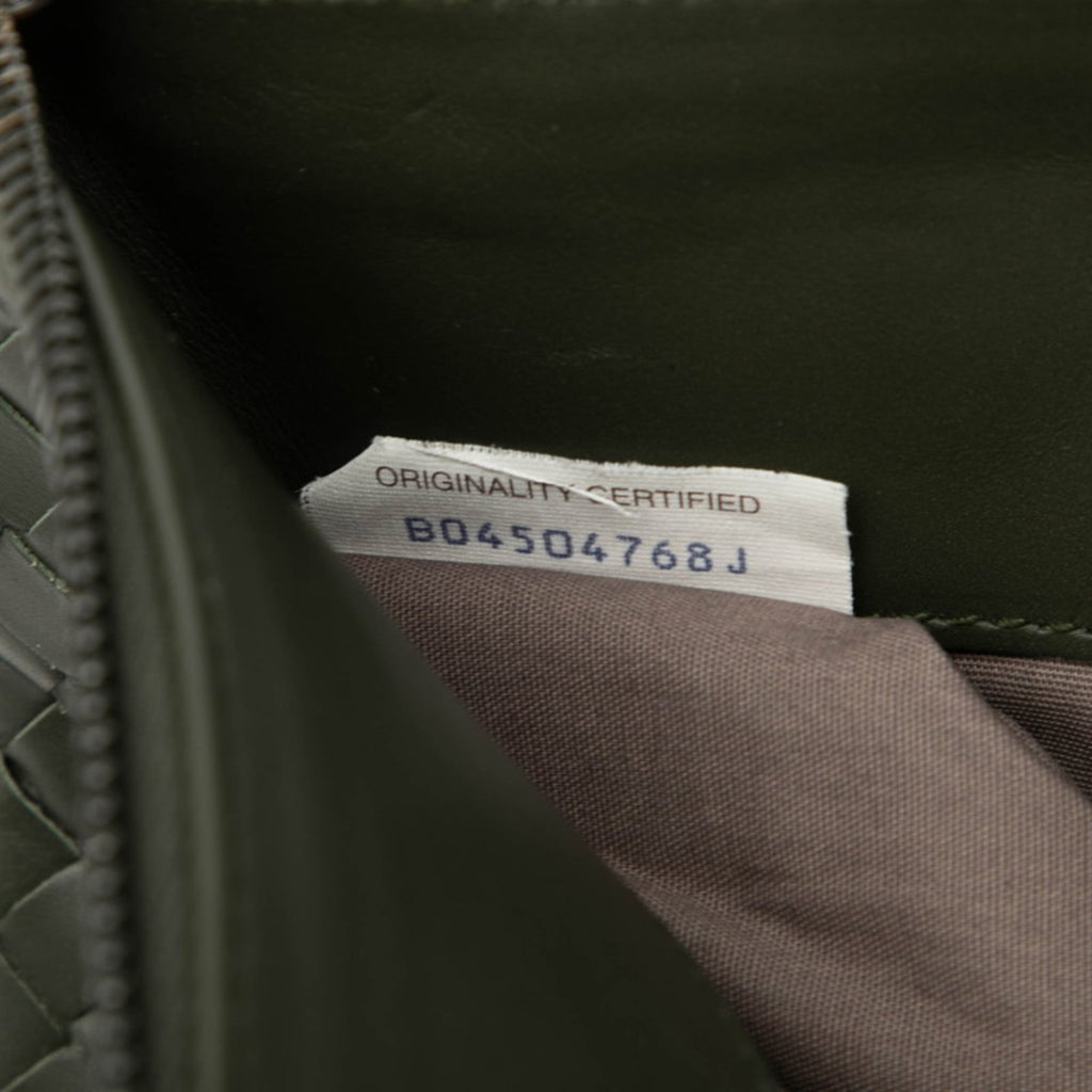 Bottega Veneta Intrecciato Clutch Bag/Second Bag Khaki Leather Men's BOTTEGAVENETA