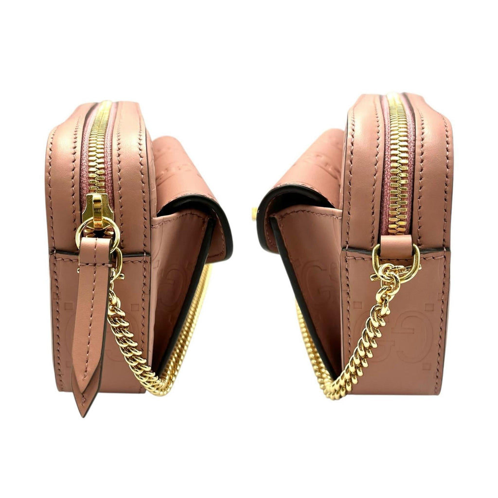 Gucci GG Mini Shoulder Bag 781554 Leather Pink Women's