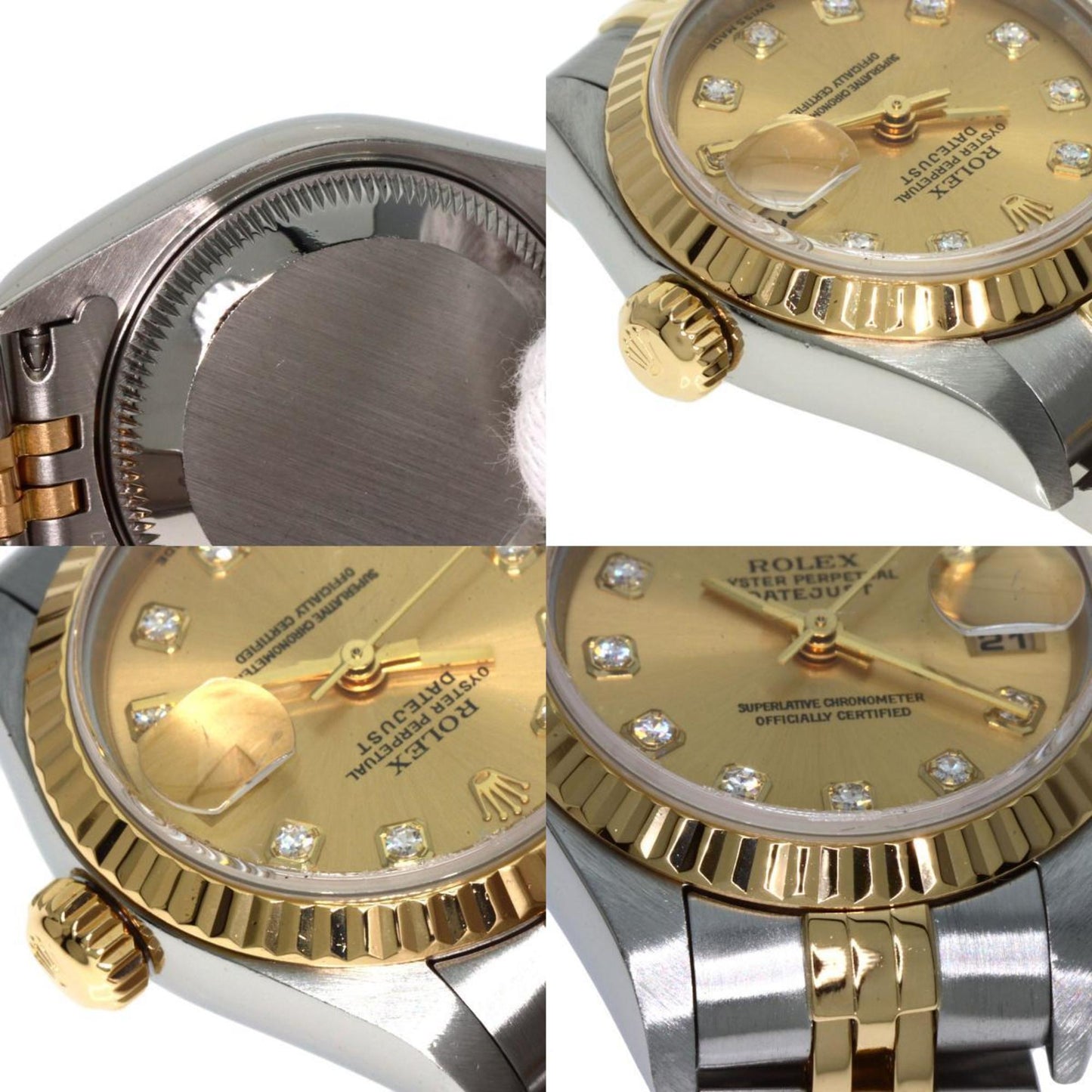 Rolex 79173G Datejust 10P Diamond Watch Stainless Steel SSxK18YG Ladies ROLEX