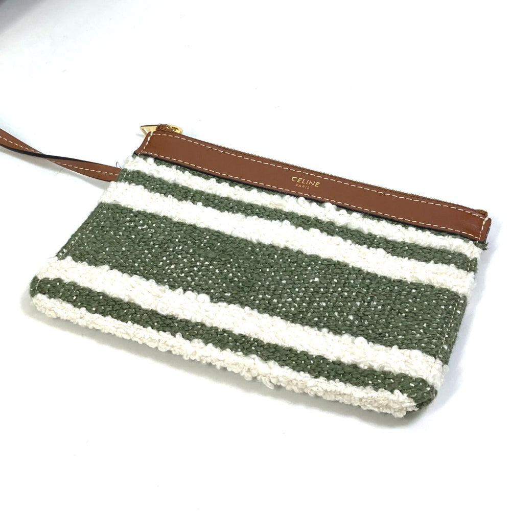 CELINE 195572ED3-15KZ border Bag 2WAY Bucket Bag Shoulder Bag Hand Bag khaki & tan — Like New