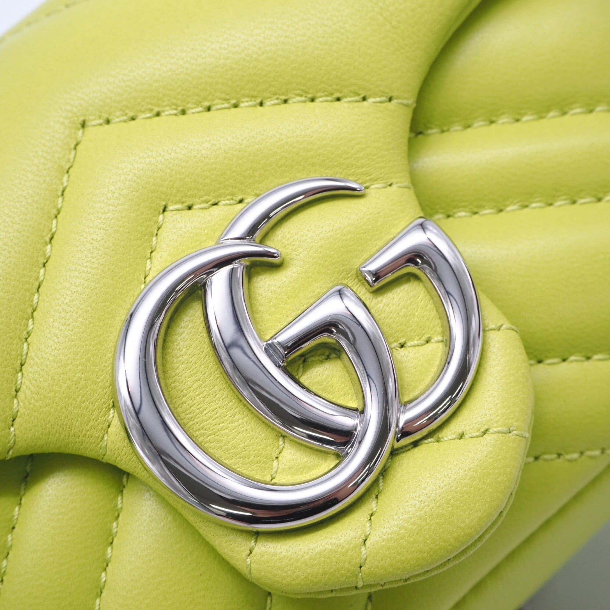 GUCCI GG Marmont Mini Shoulder Bag 841290, Yellow Lambskin Bag, Women's — New - Store Return