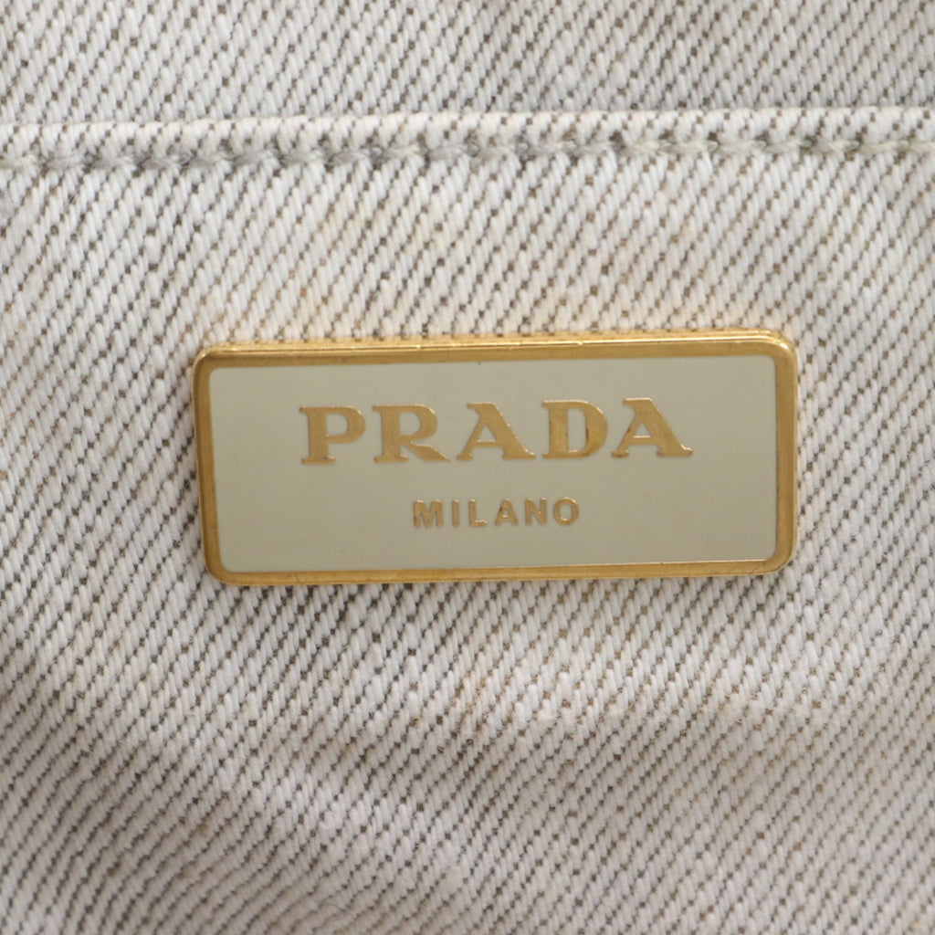 Prada Canapa denim handbag tote bag grey for women